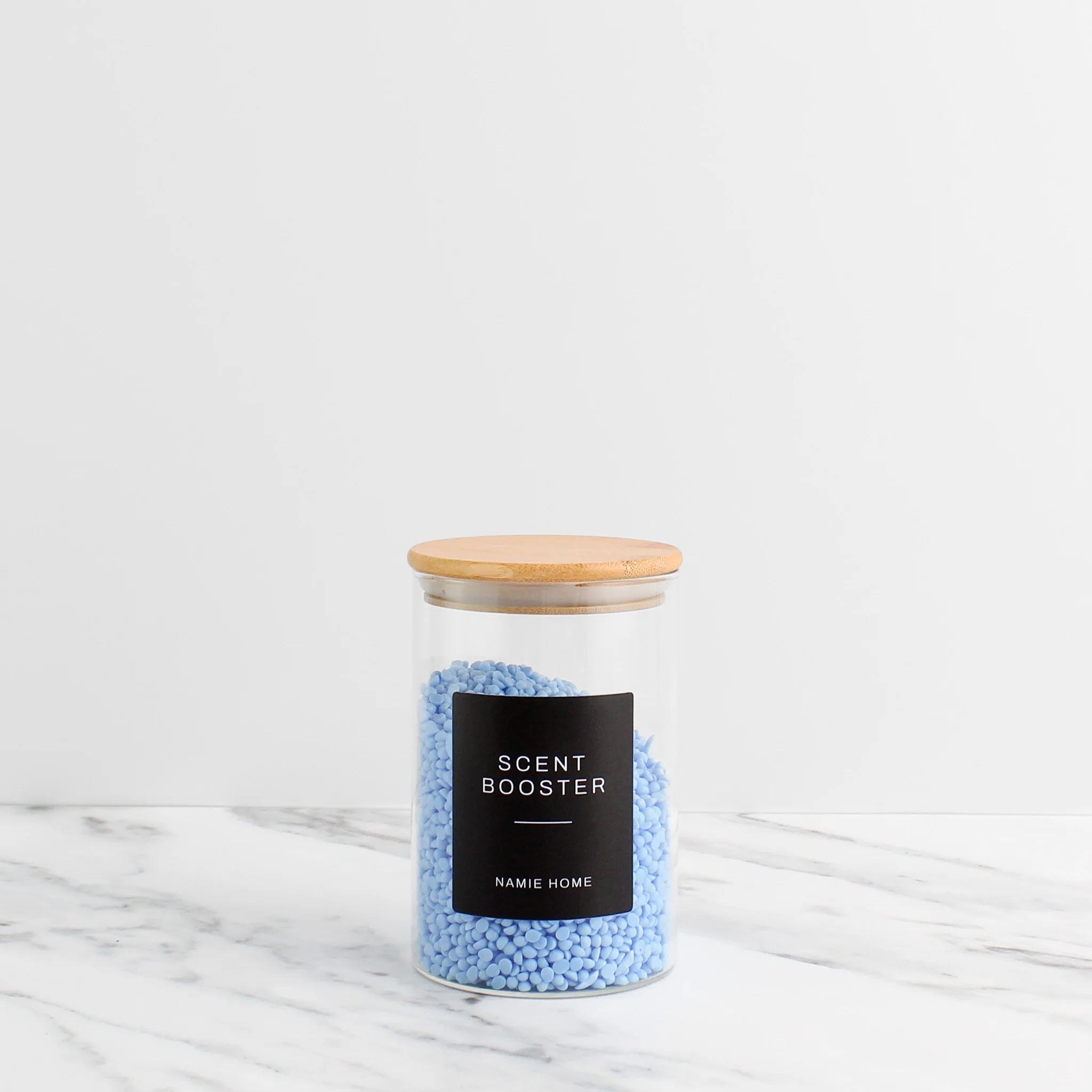 Glass Storage Jar With Bamboo Lid For Laundry - Image 2