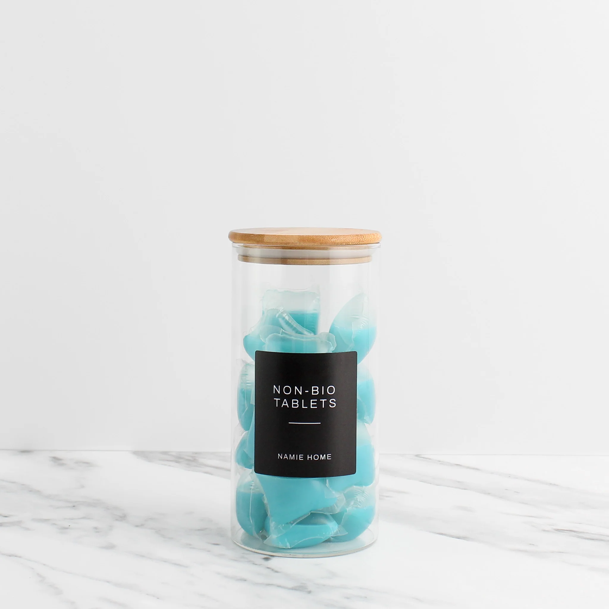 Glass Storage Jar With Bamboo Lid For Laundry - Image 3