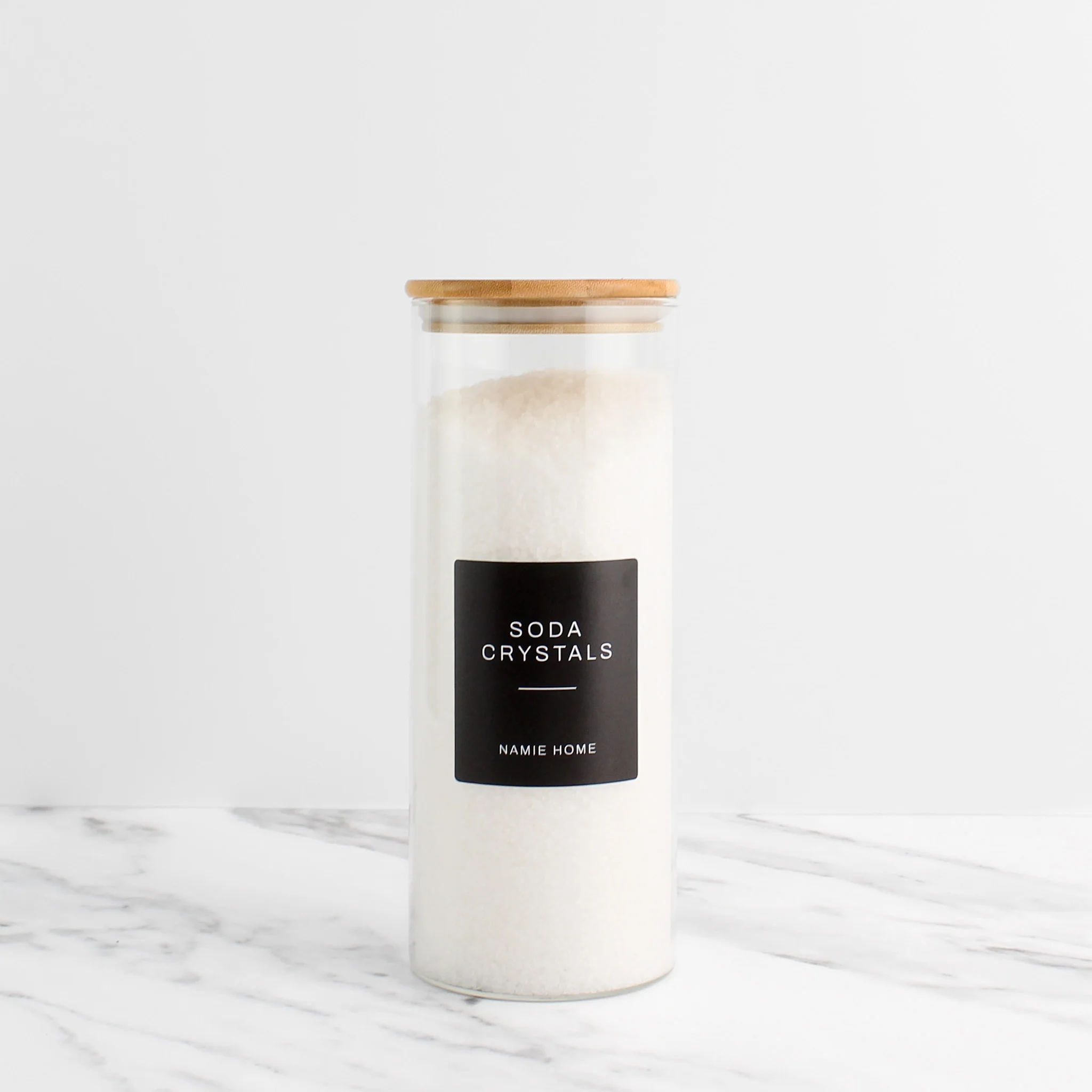 Glass Storage Jar With Bamboo Lid For Laundry - Image 4