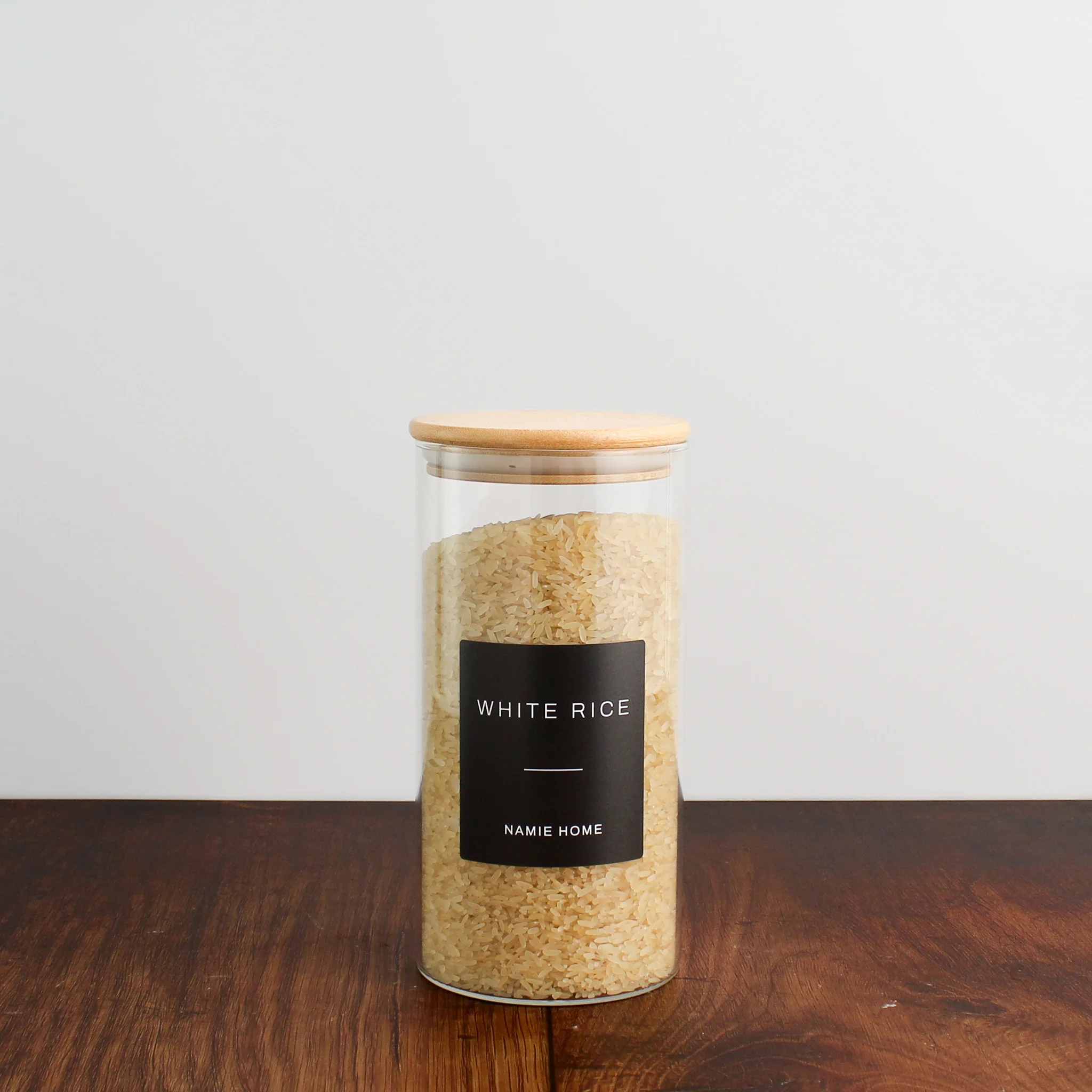 Glass Storage Jar With Bamboo Lid For Pantry - Image 3