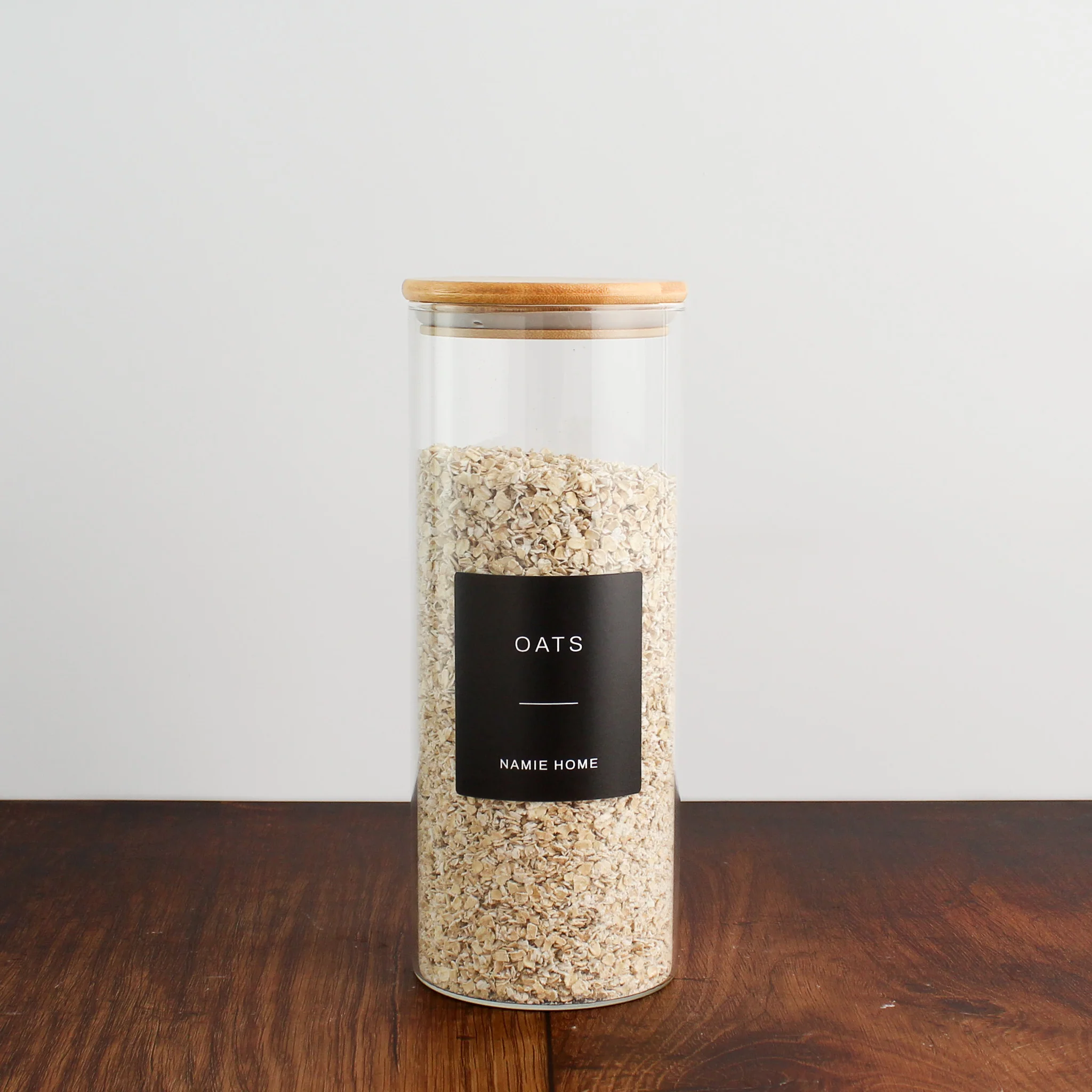 Glass Storage Jar With Bamboo Lid For Pantry - Image 4