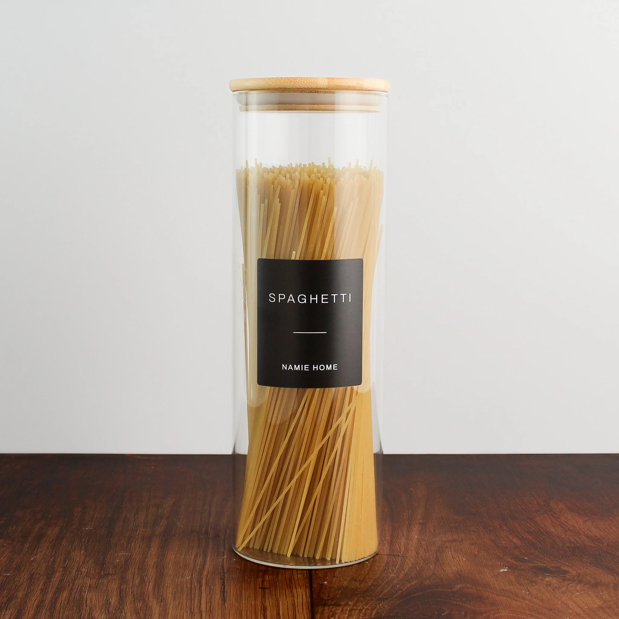 Glass Storage Jar With Bamboo Lid For Pantry - Image 5
