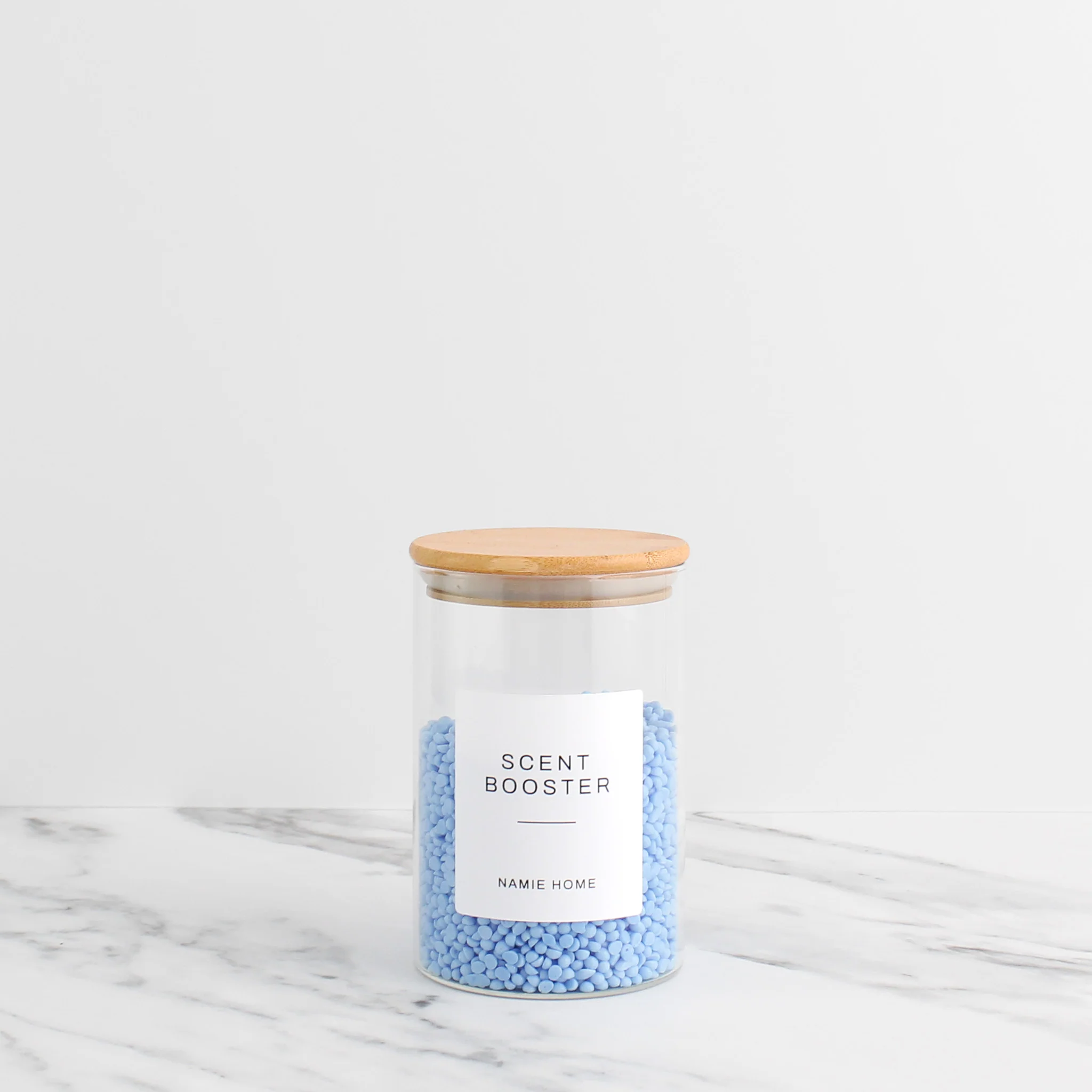 Glass Storage Jar With Bamboo Lid For Laundry - Image 2