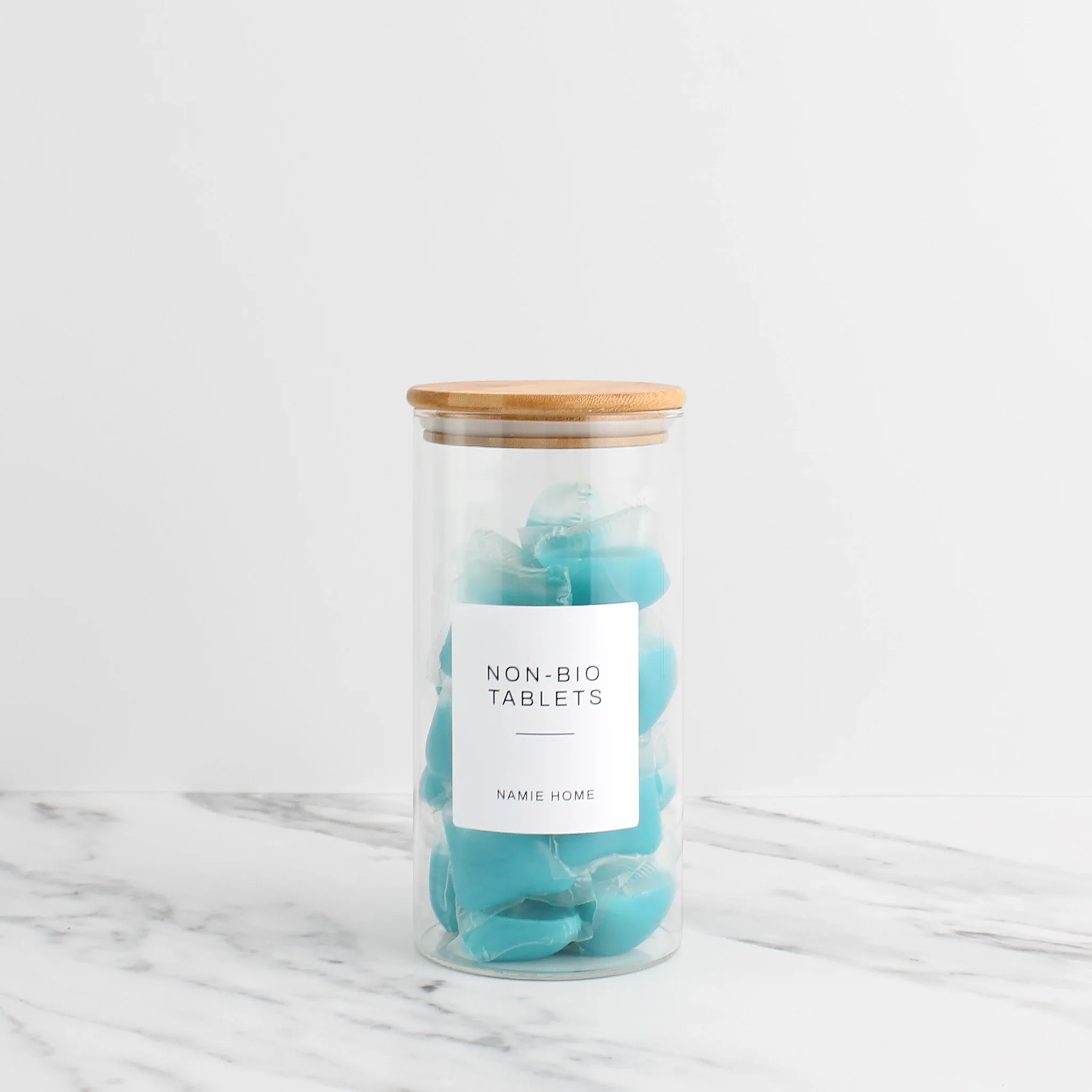 Glass Storage Jar With Bamboo Lid For Laundry - Image 3