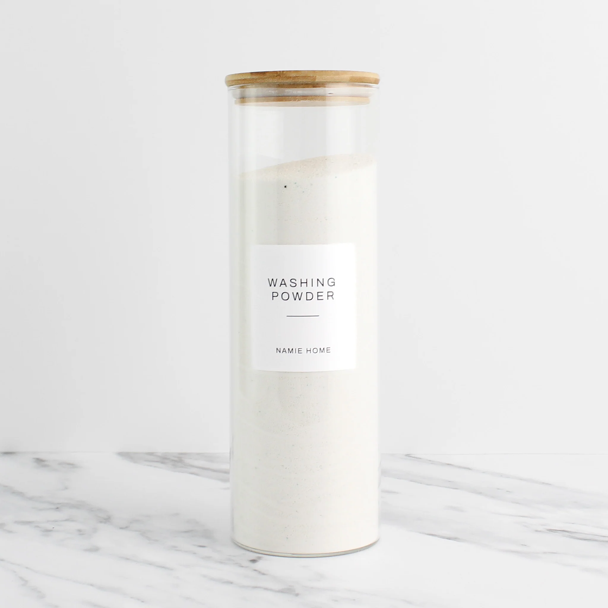 Glass Storage Jar With Bamboo Lid For Laundry - Image 5