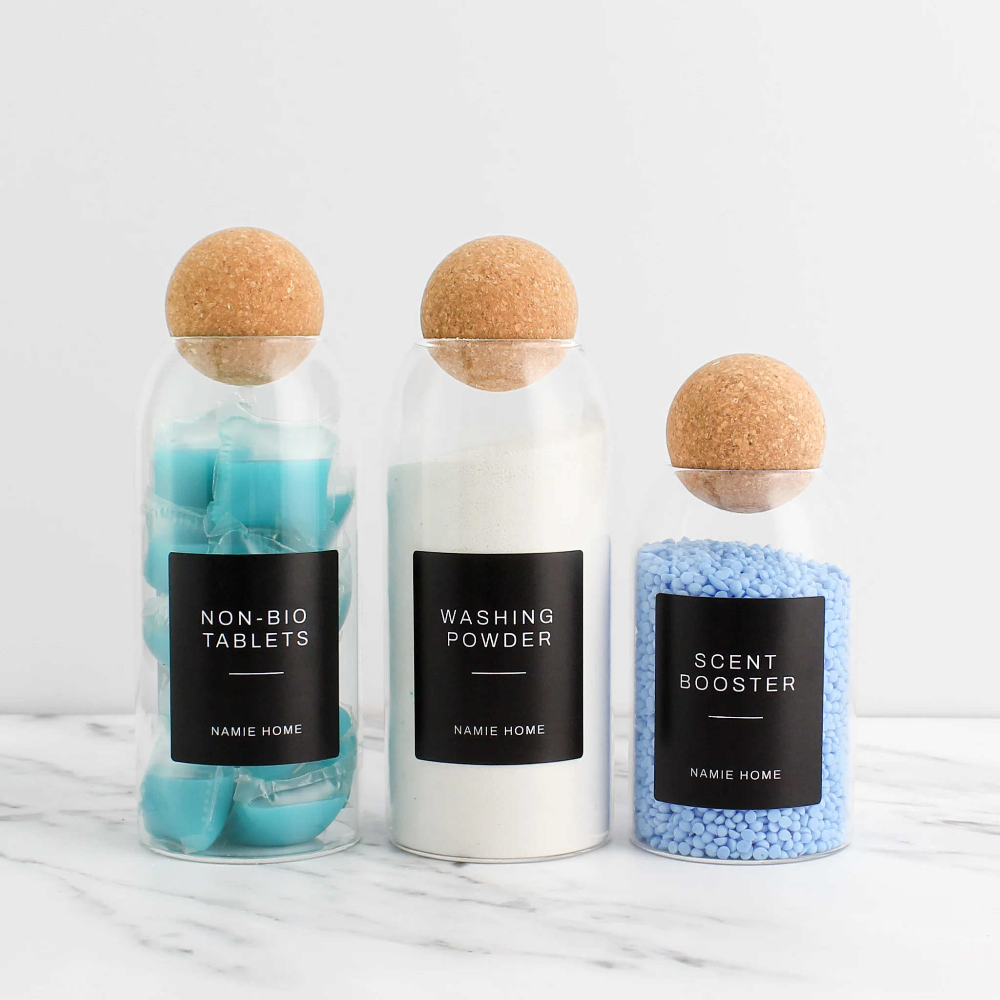 Glass Cork Ball Storage Jar For Laundry - Image 3