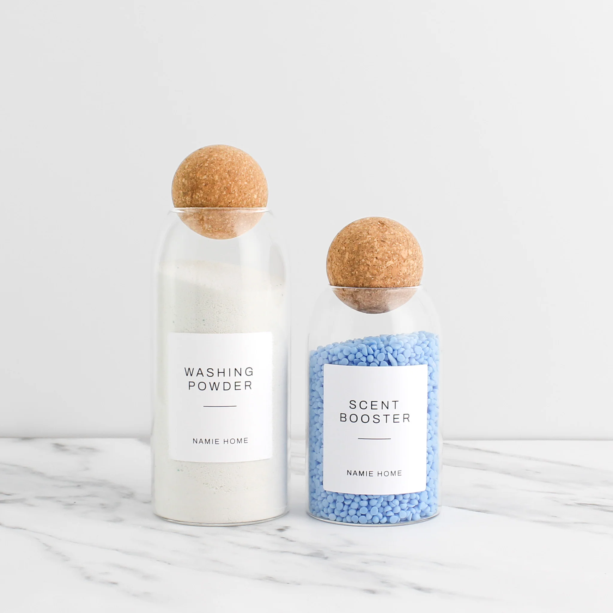 Glass Cork Ball Storage Jar For Laundry - Image 4