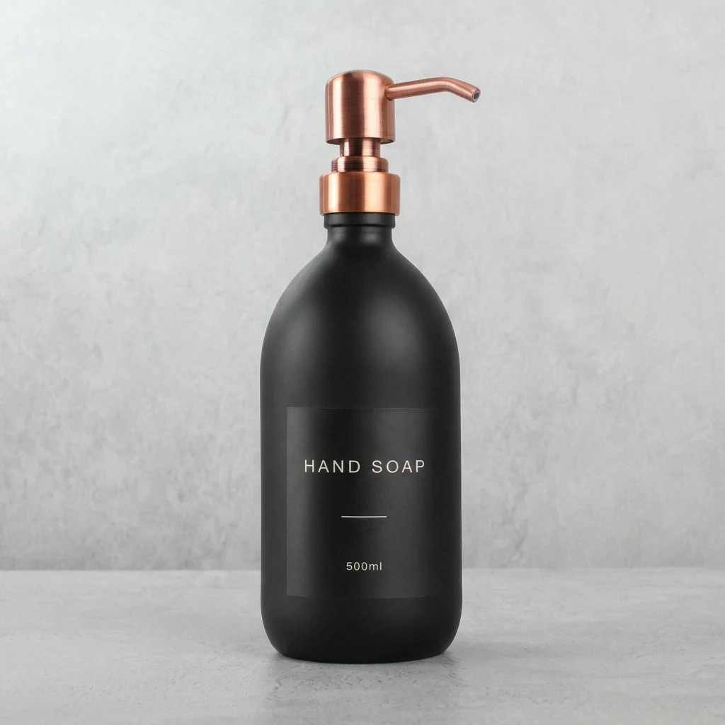 500ml Labelled Matte Black Glass Dispenser - Image 13