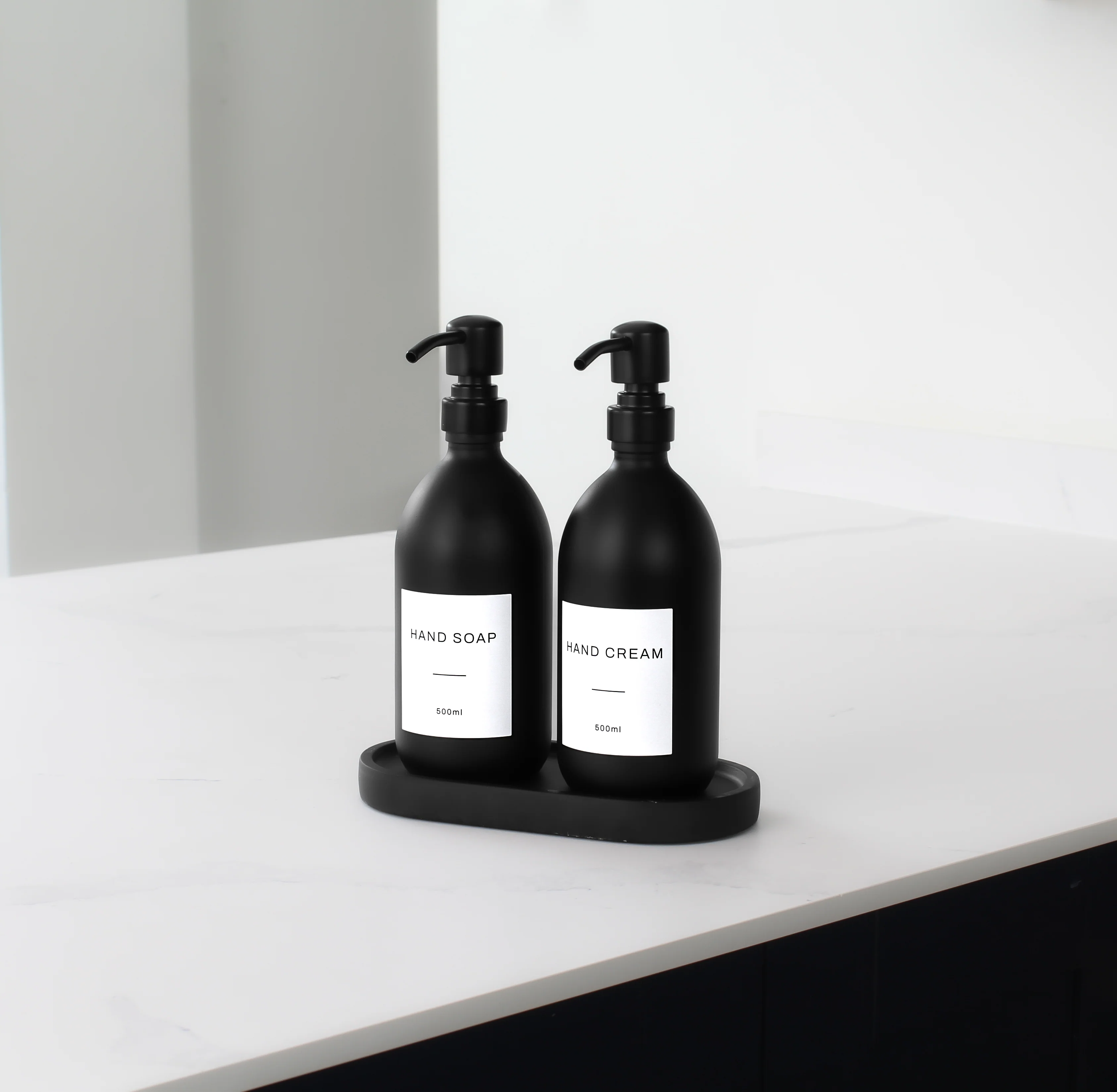 Hand Soap & Dish Soap Matte Black Glass Set - Image 8