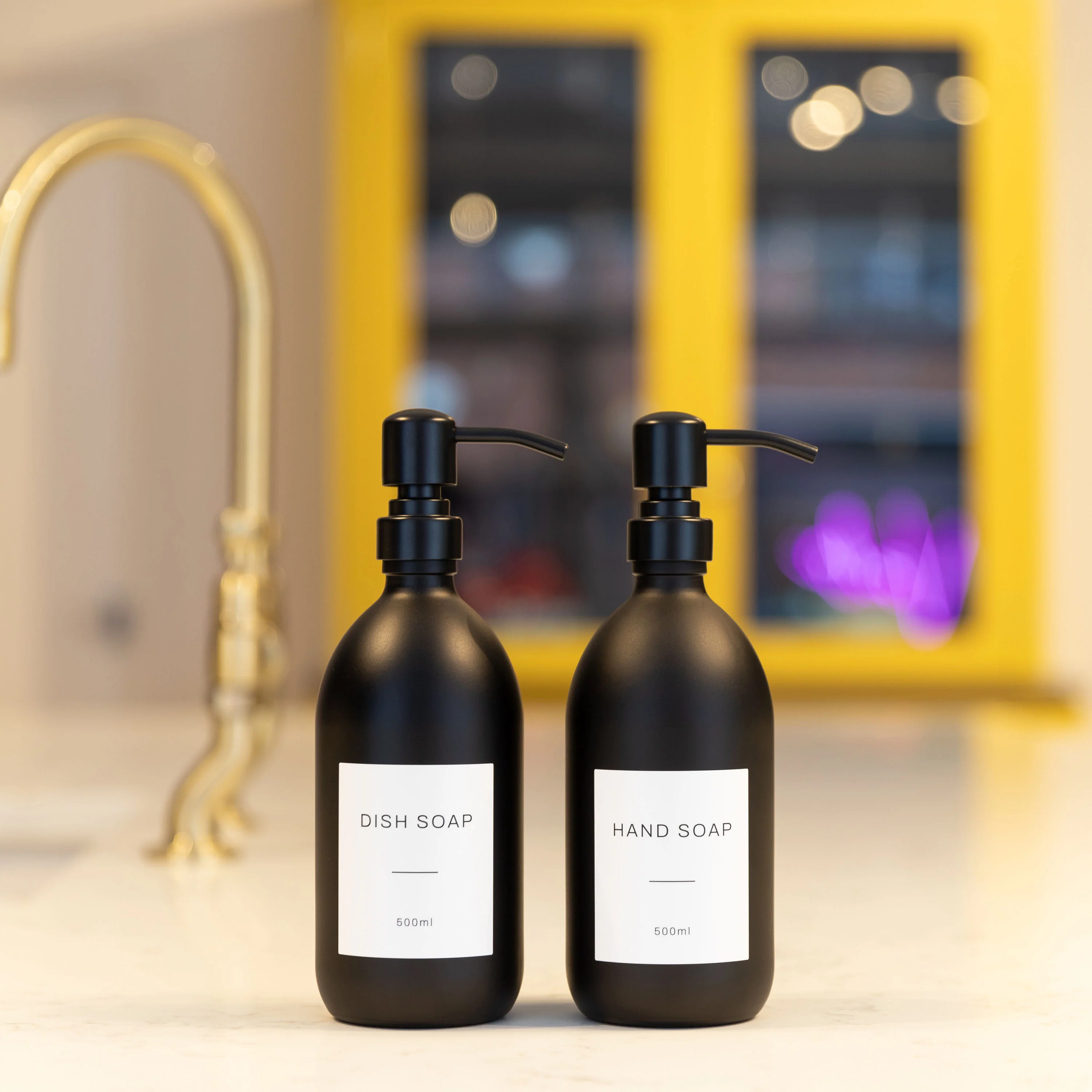 Hand Soap & Dish Soap Matte Black Glass Set - Image 11