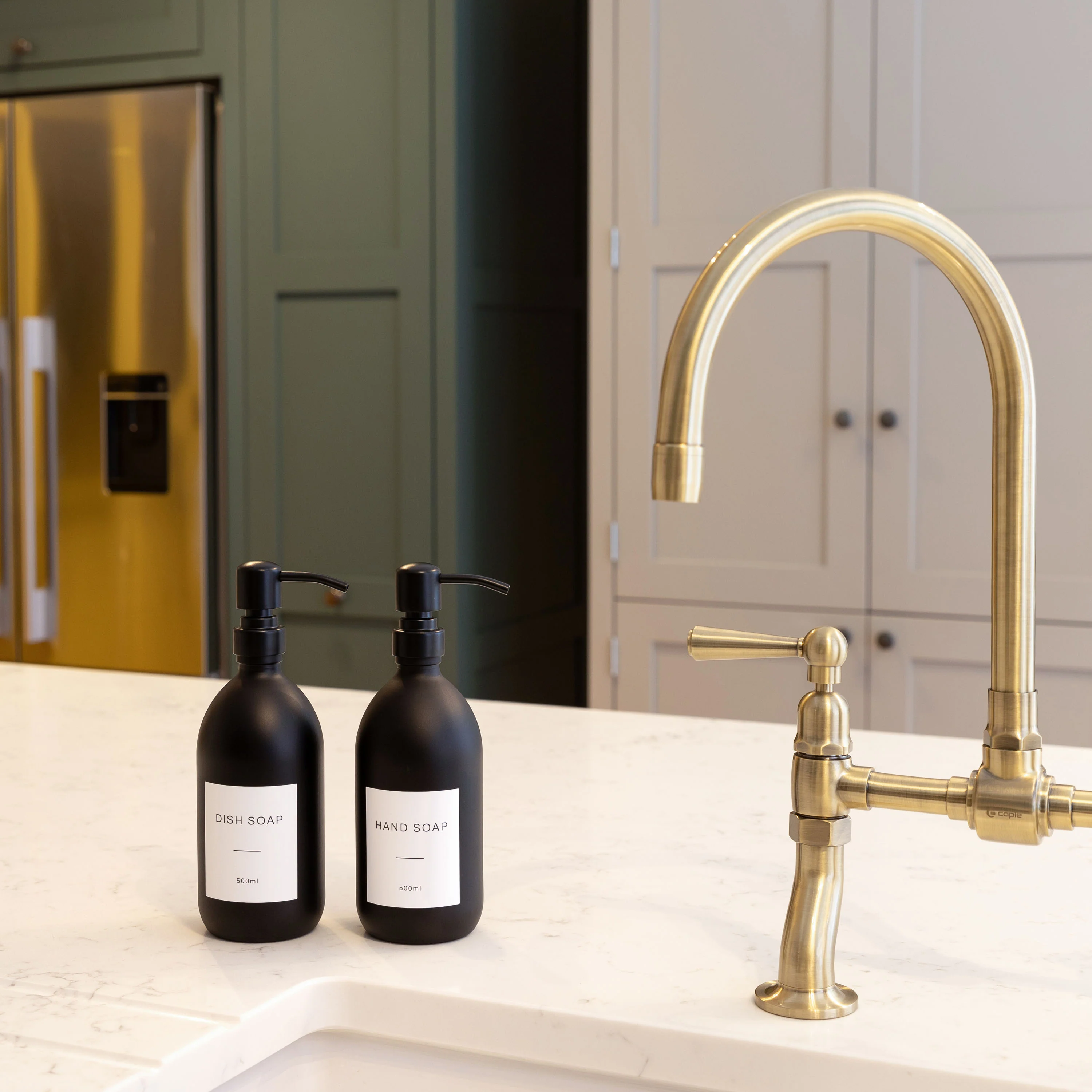 Hand Soap & Dish Soap Matte Black Glass Set - Image 6