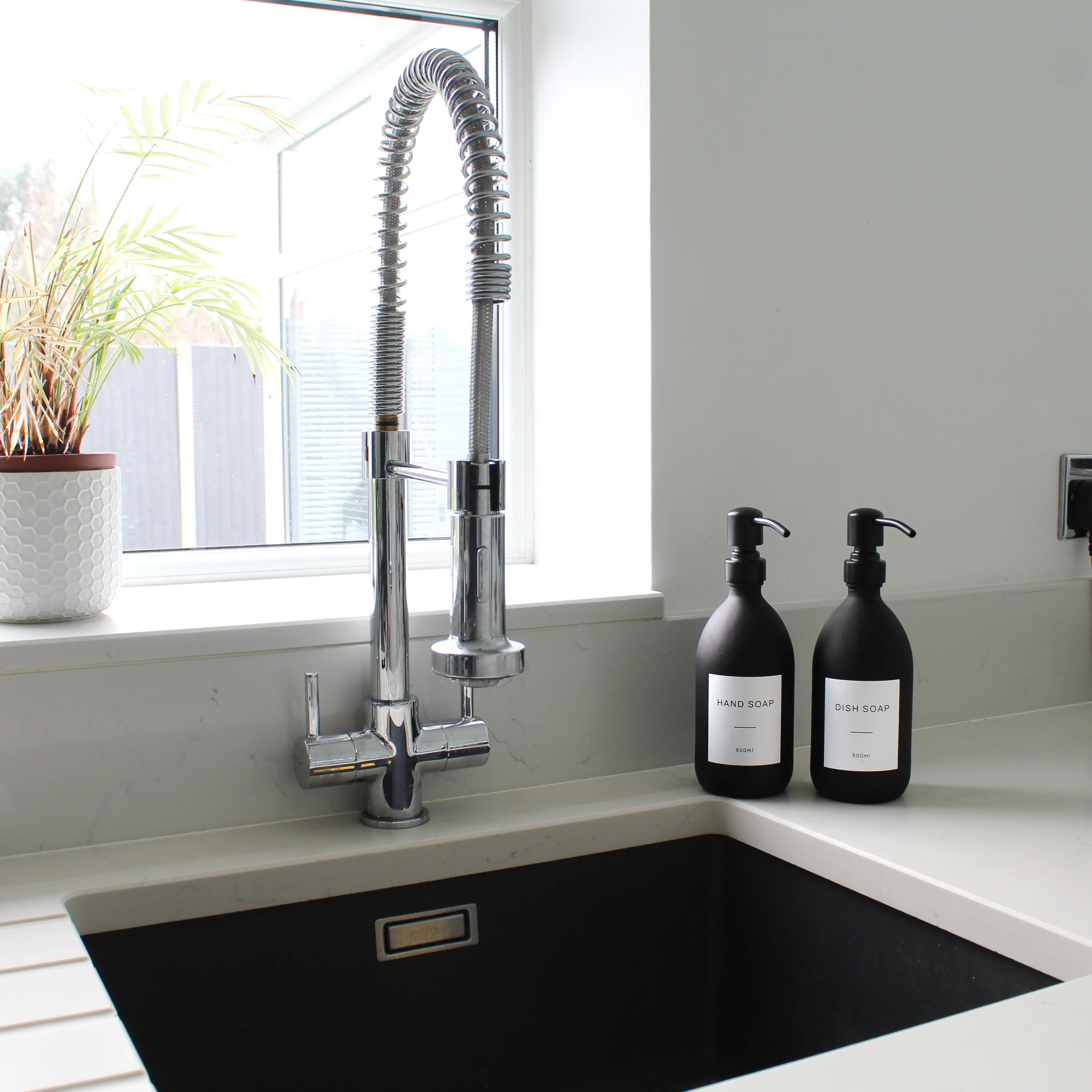 Hand Soap & Dish Soap Matte Black Glass Set - Image 19