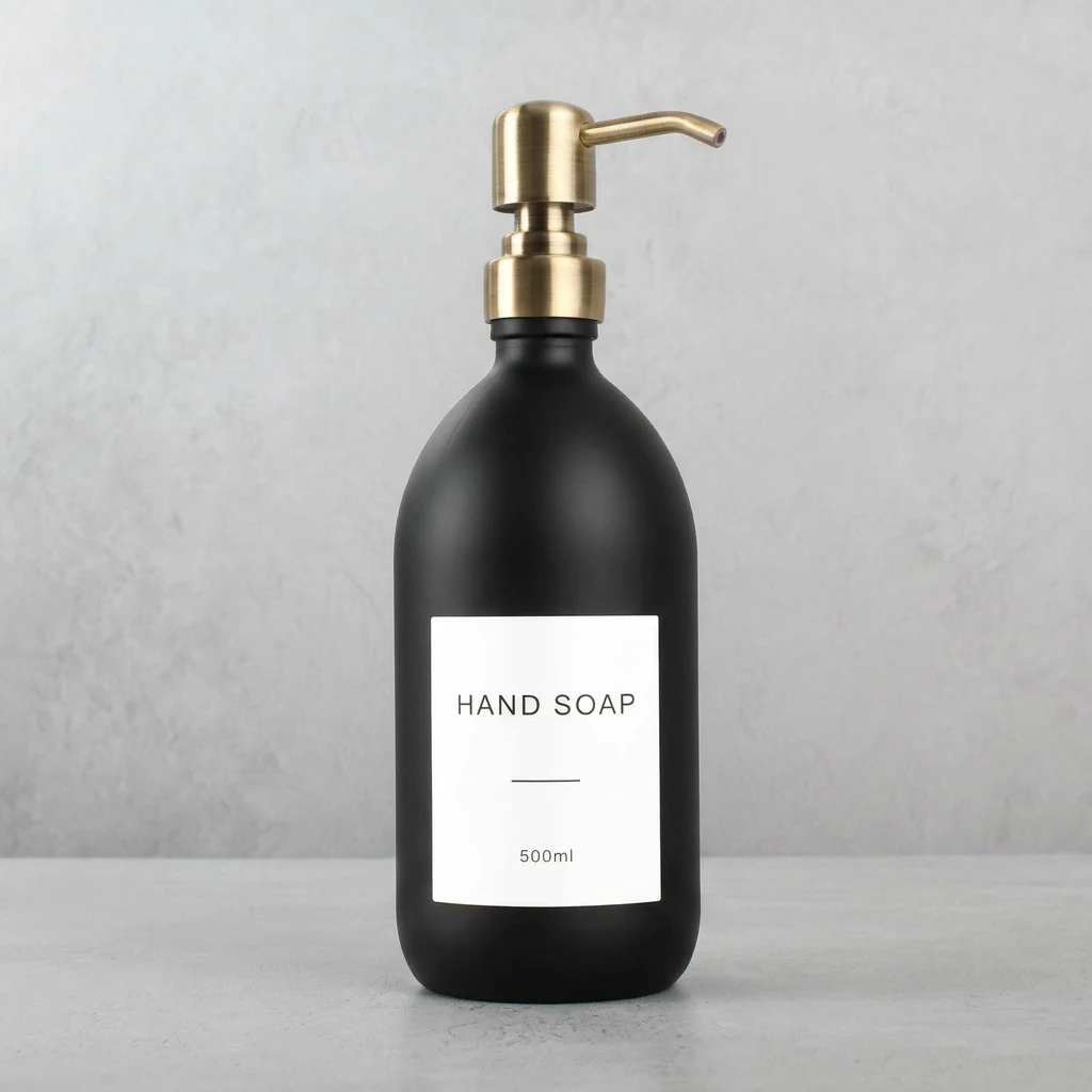 500ml Labelled Matte Black Glass Dispenser - Image 30