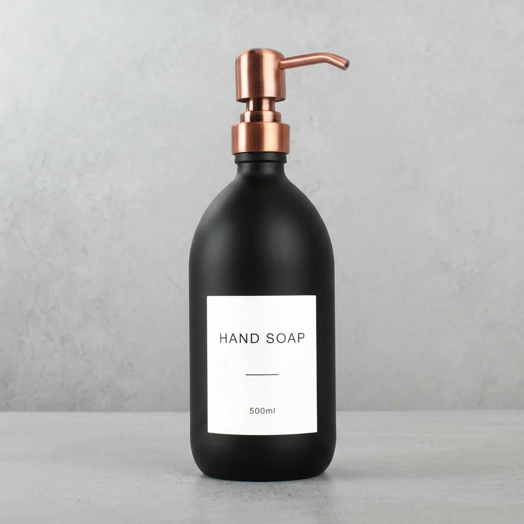 500ml Labelled Matte Black Glass Dispenser - Image 31