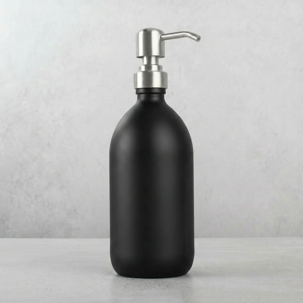 500ml Labelled Matte Black Glass Dispenser - Image 18