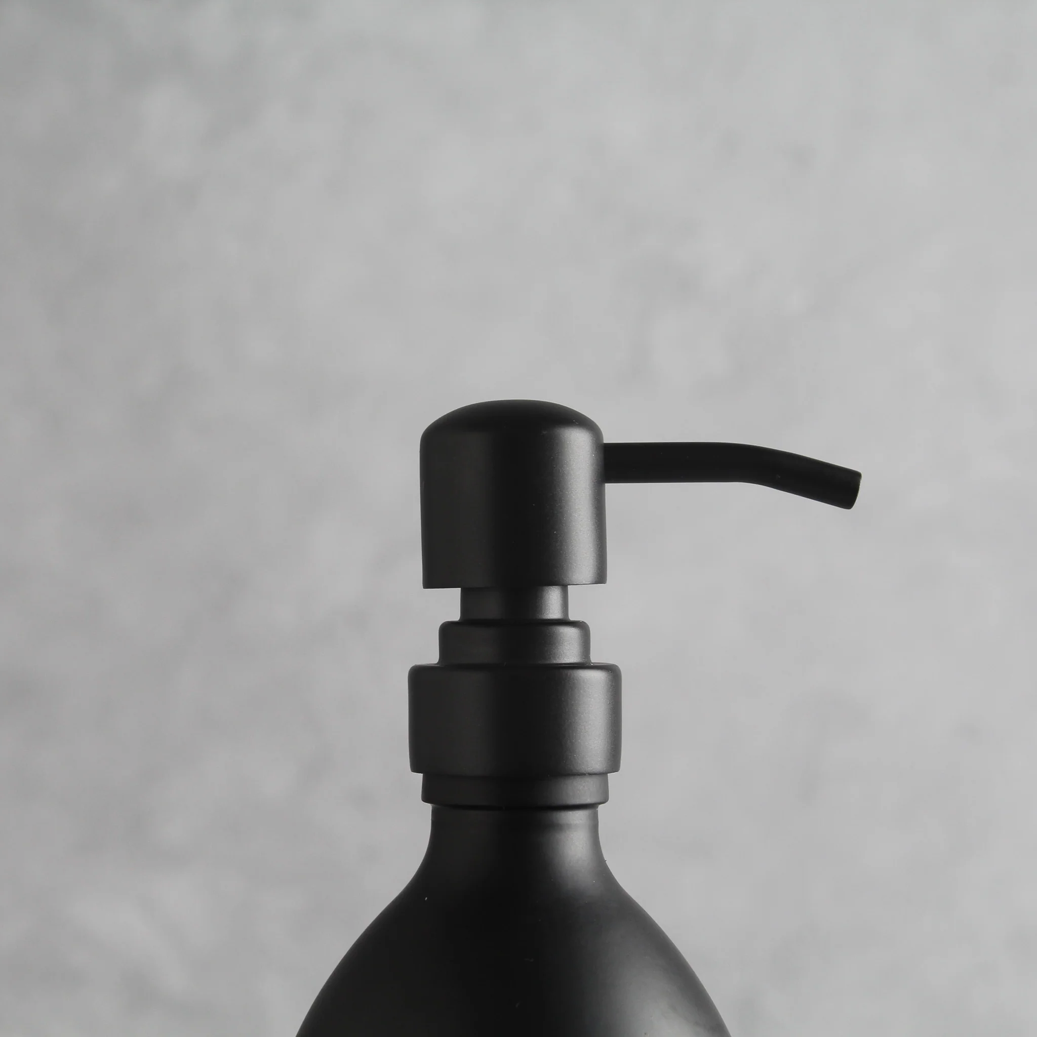 Labelled Matte Black Glass Dispenser Bottle With Matte Black Pump - Image 5
