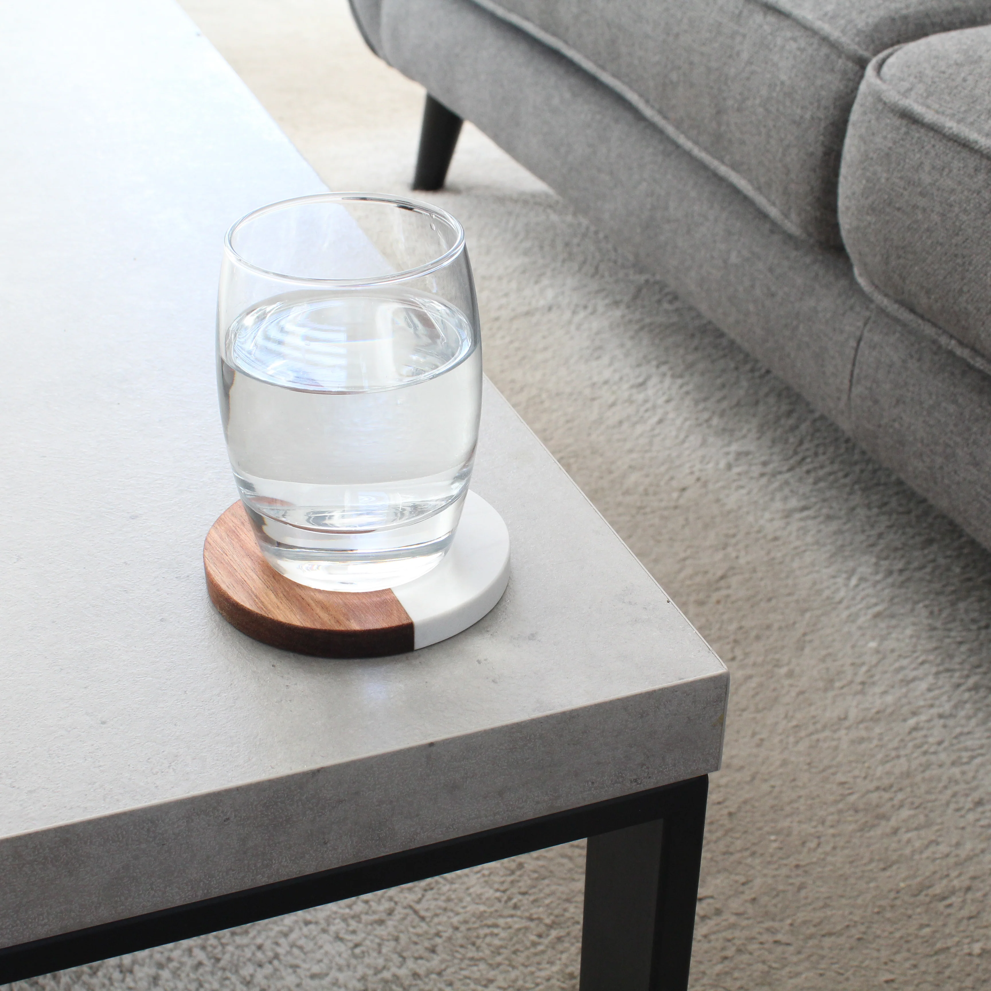 Marble & Acacia Circle Coasters - Image 6