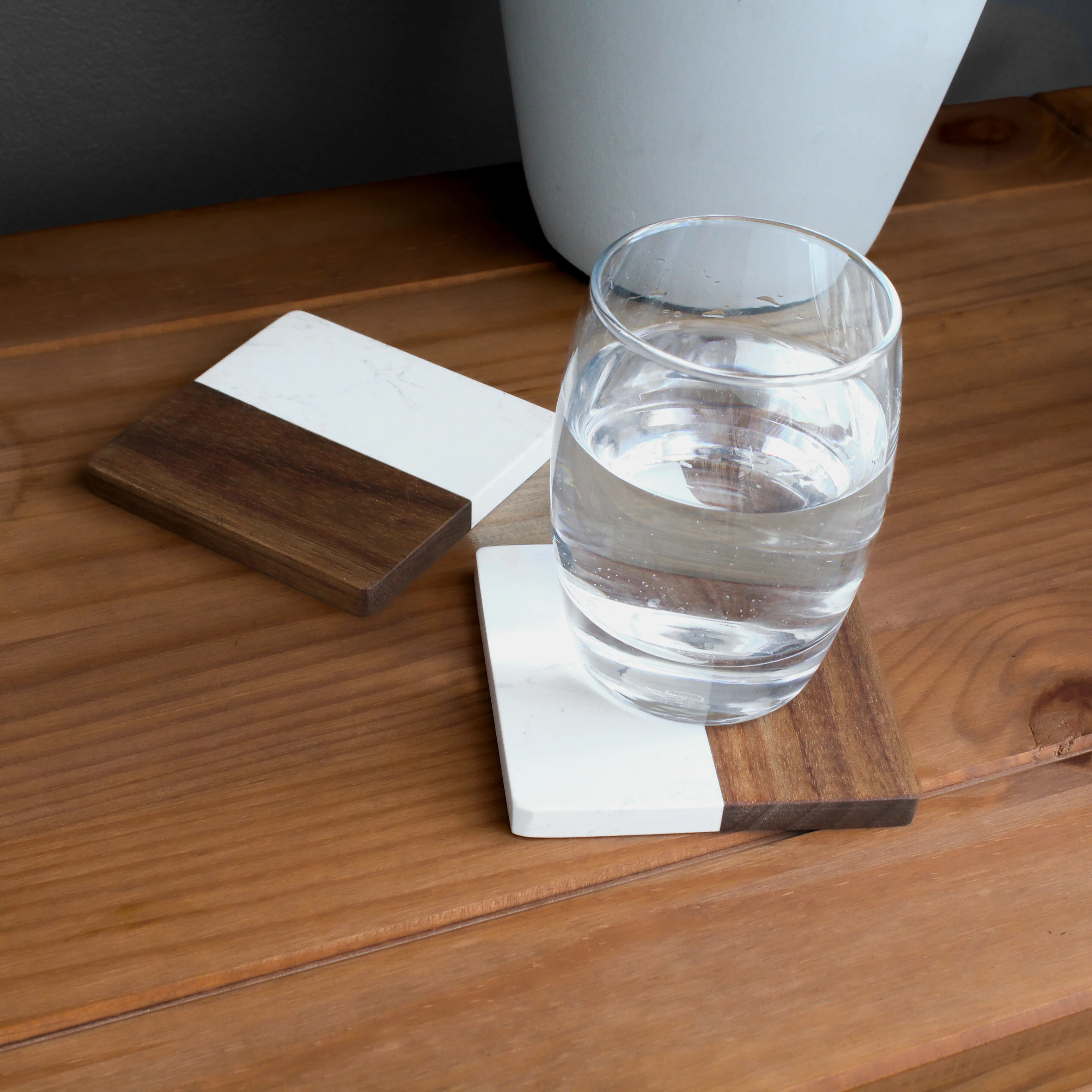 Marble & Acacia Square Coasters - Image 10