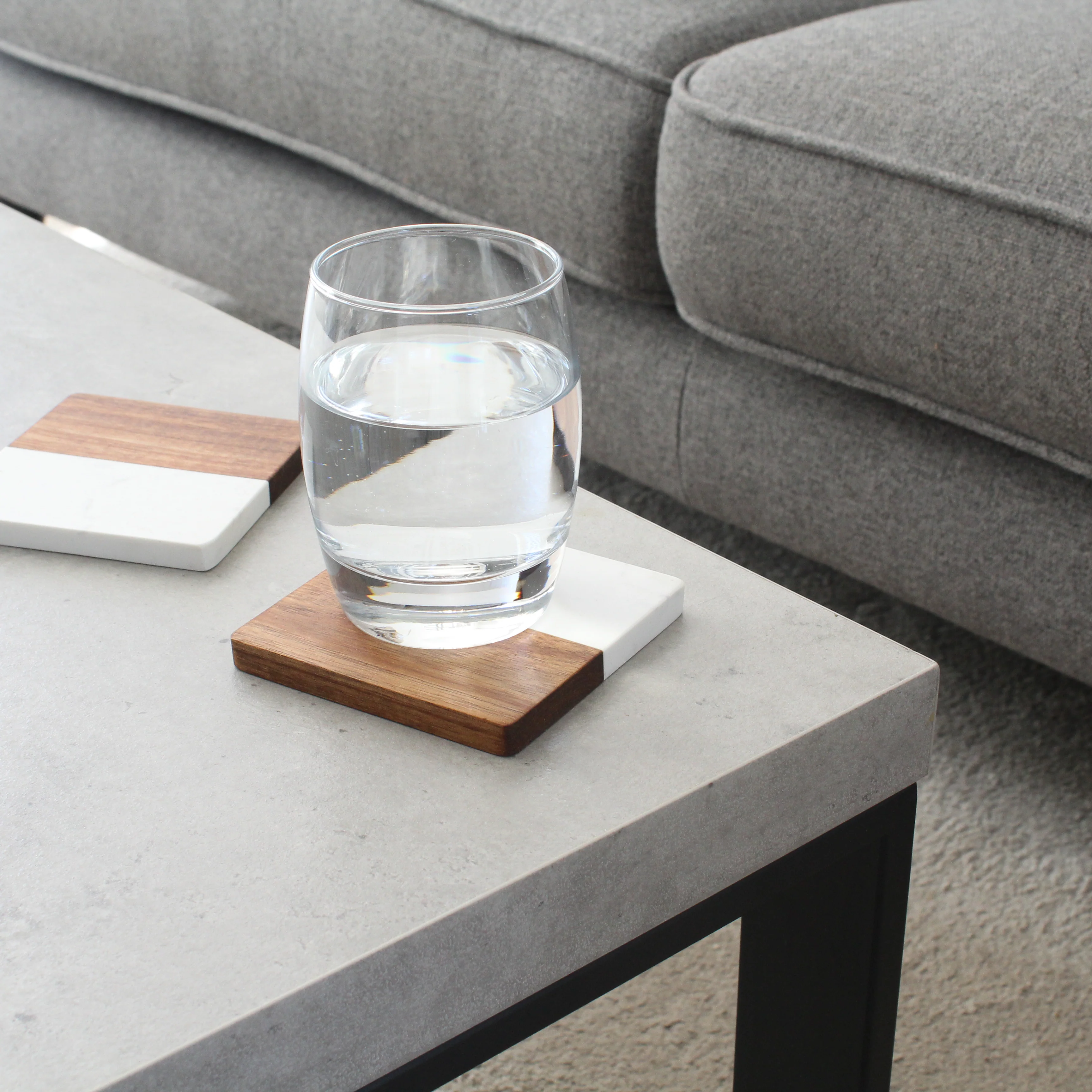 Marble & Acacia Square Coasters - Image 11