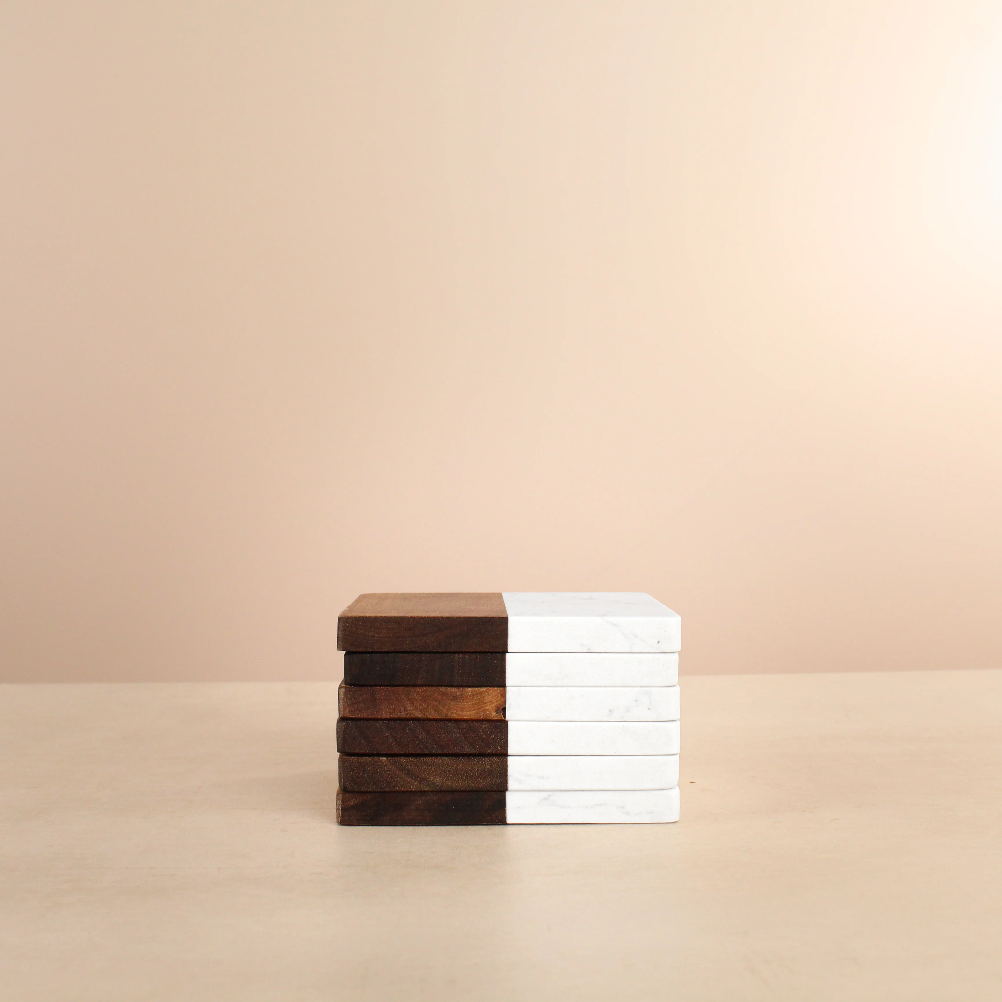 Marble & Acacia Square Coasters - Image 4