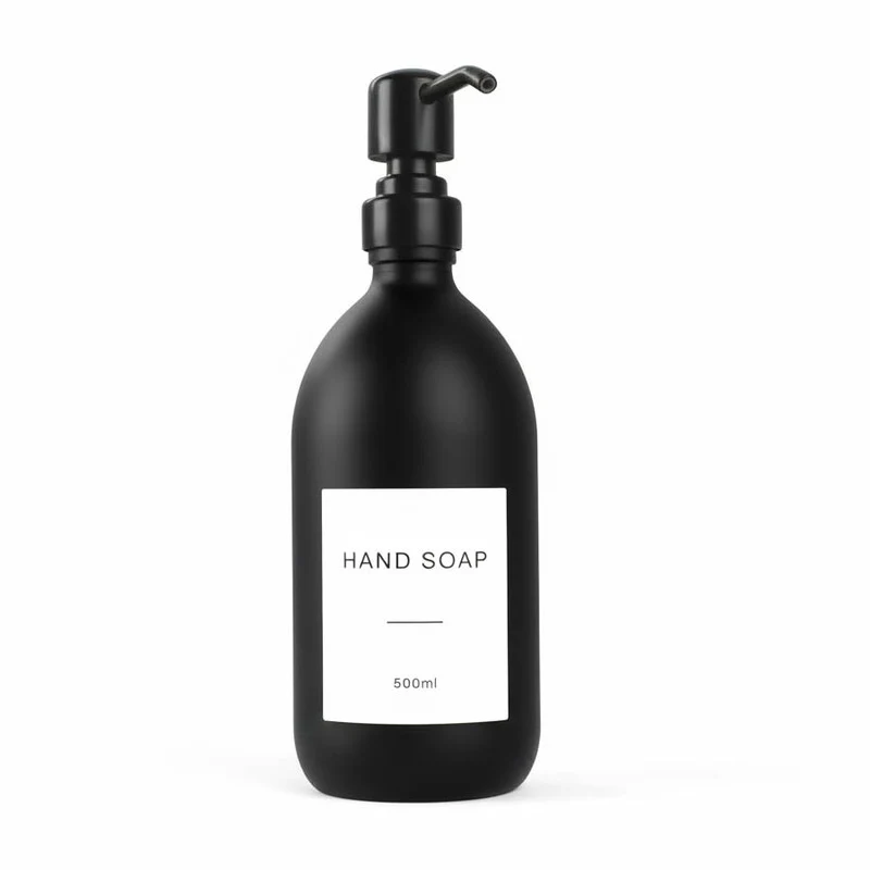 Matte Black Glass Dispenser Bottle - Wholesale - Image 2