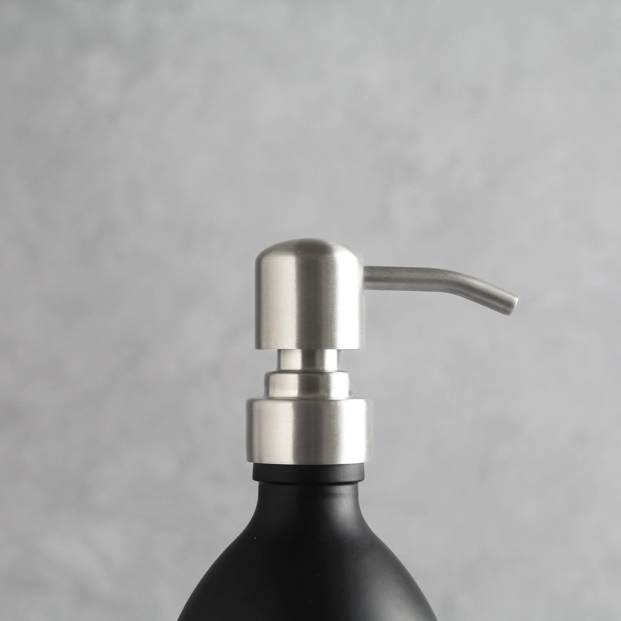 Matte Black Glass Dispenser Bottle With Silver Pump - Image 7