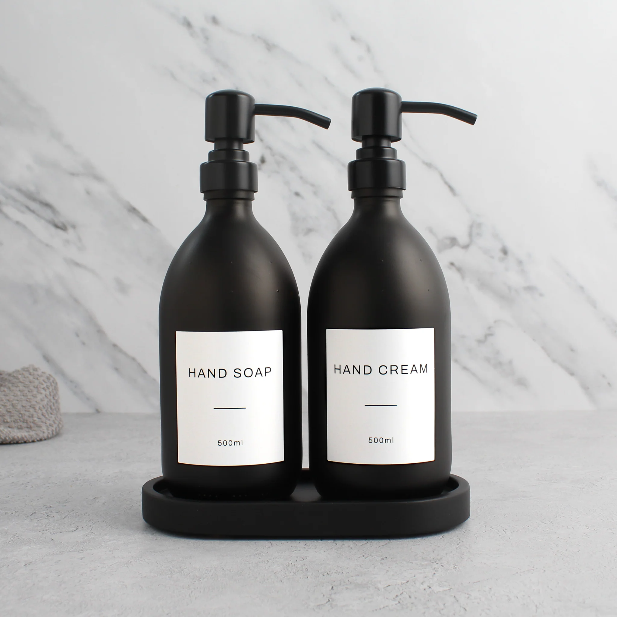 Black Tray & Matte Black Dispenser Double Set - Image 10
