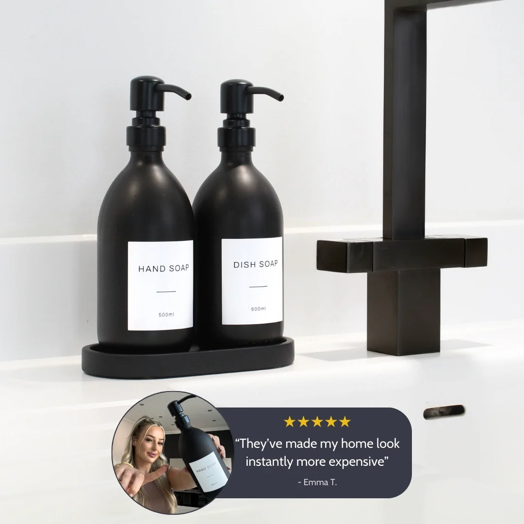 Black Tray & Matte Black Dispenser Double Set - Image 3