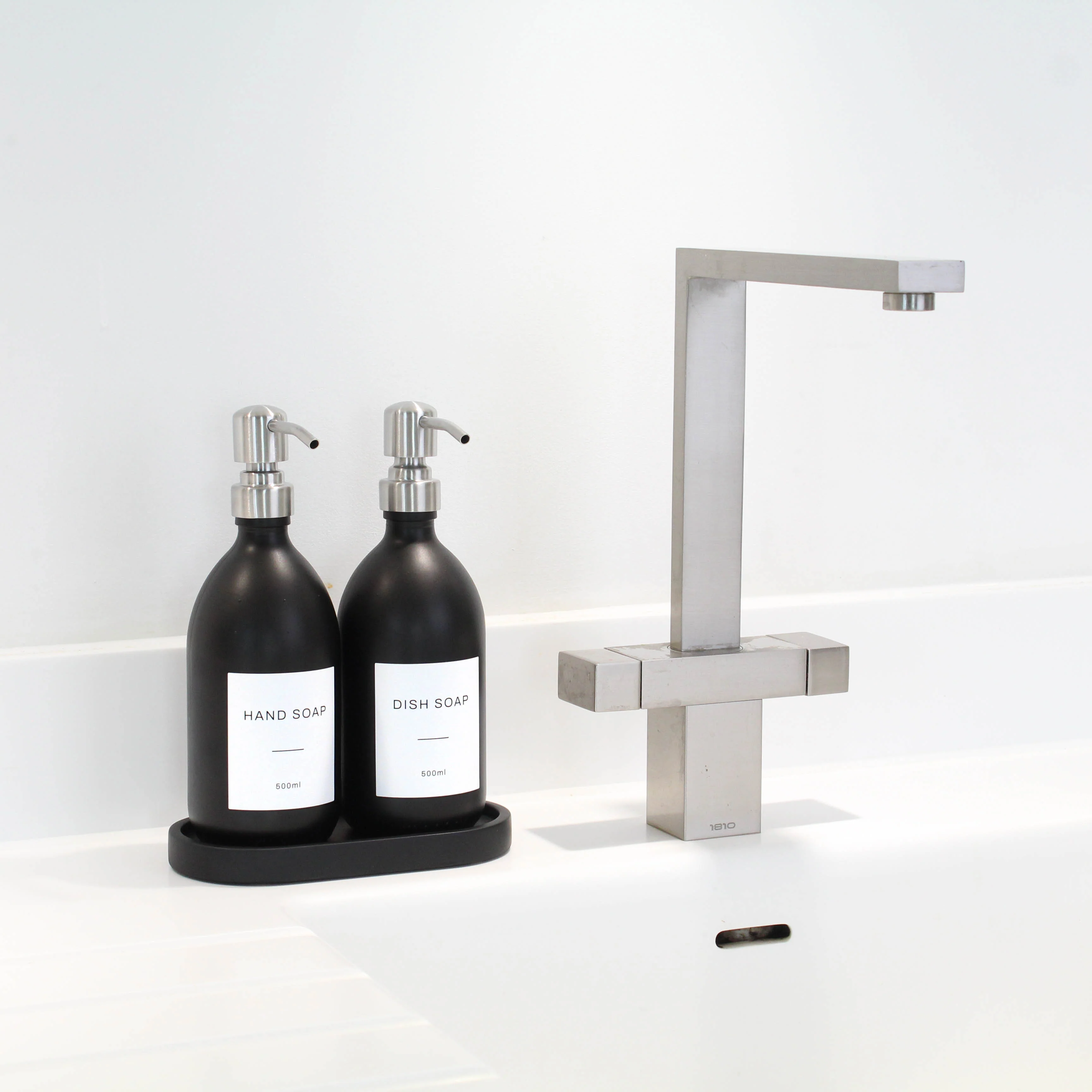 Black Tray & Matte Black Dispenser Double Set - Image 5