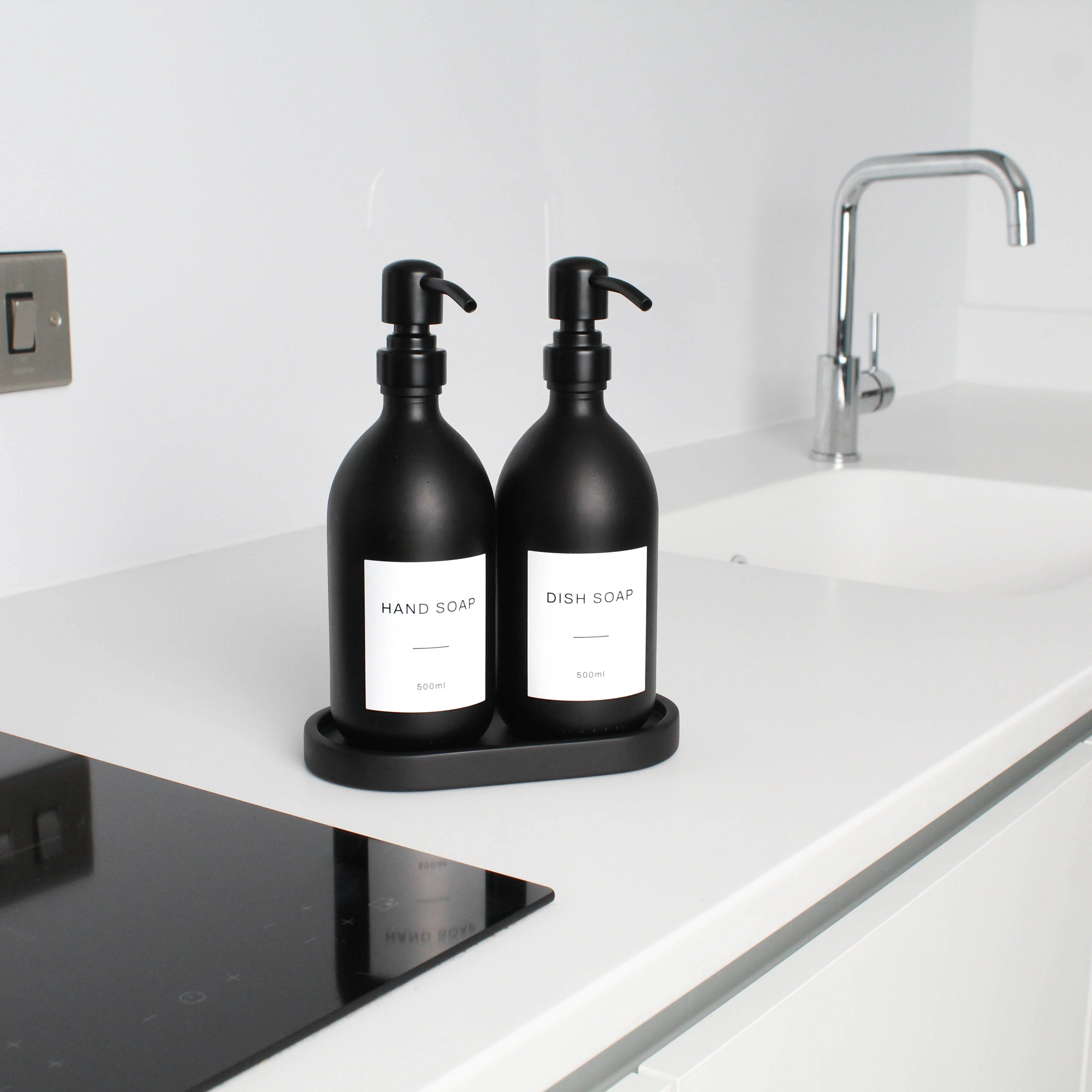 Black Tray & Matte Black Dispenser Double Set - Image 6
