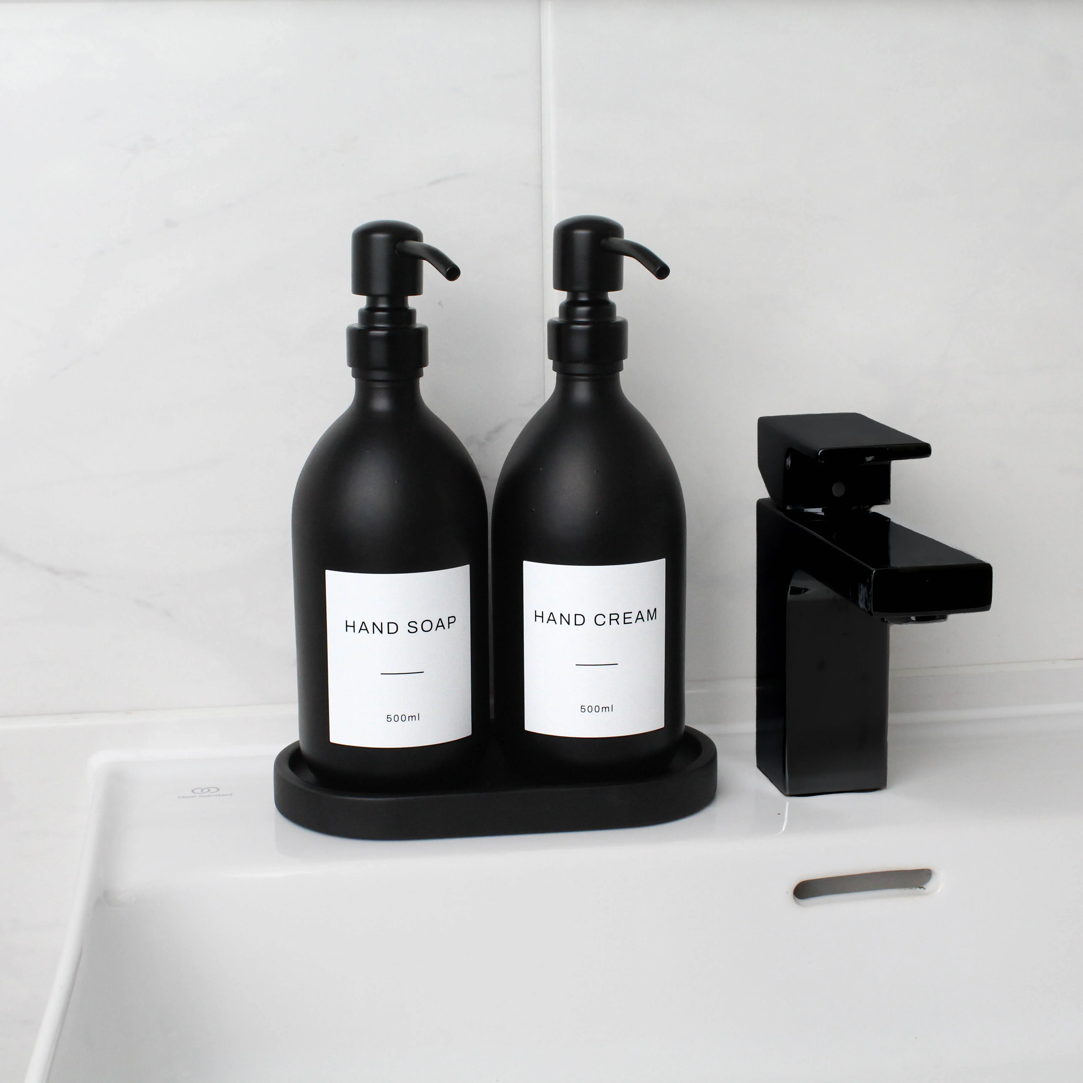 Black Tray & Matte Black Dispenser Double Set - Image 7