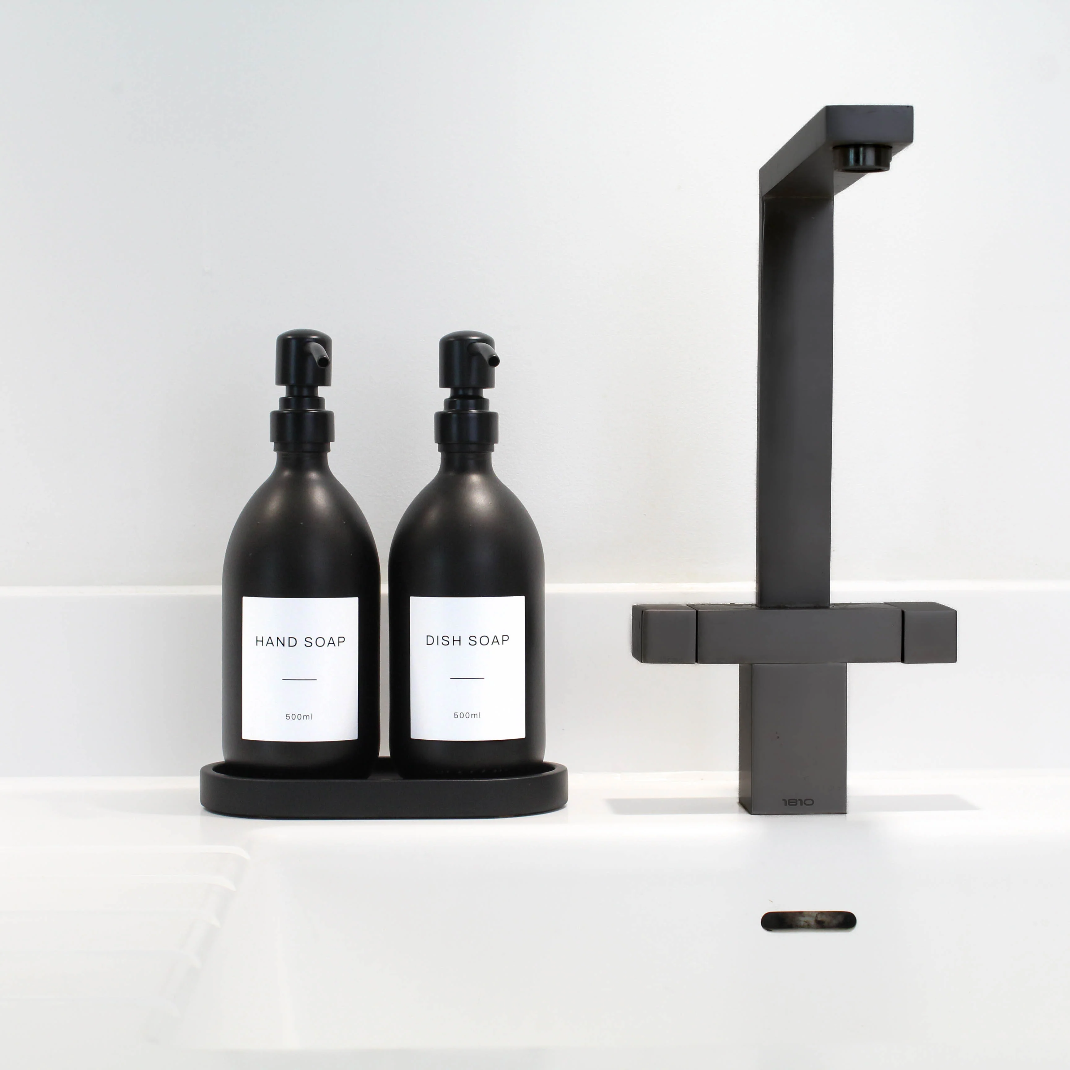 Black Tray & Matte Black Dispenser Double Set - Image 8