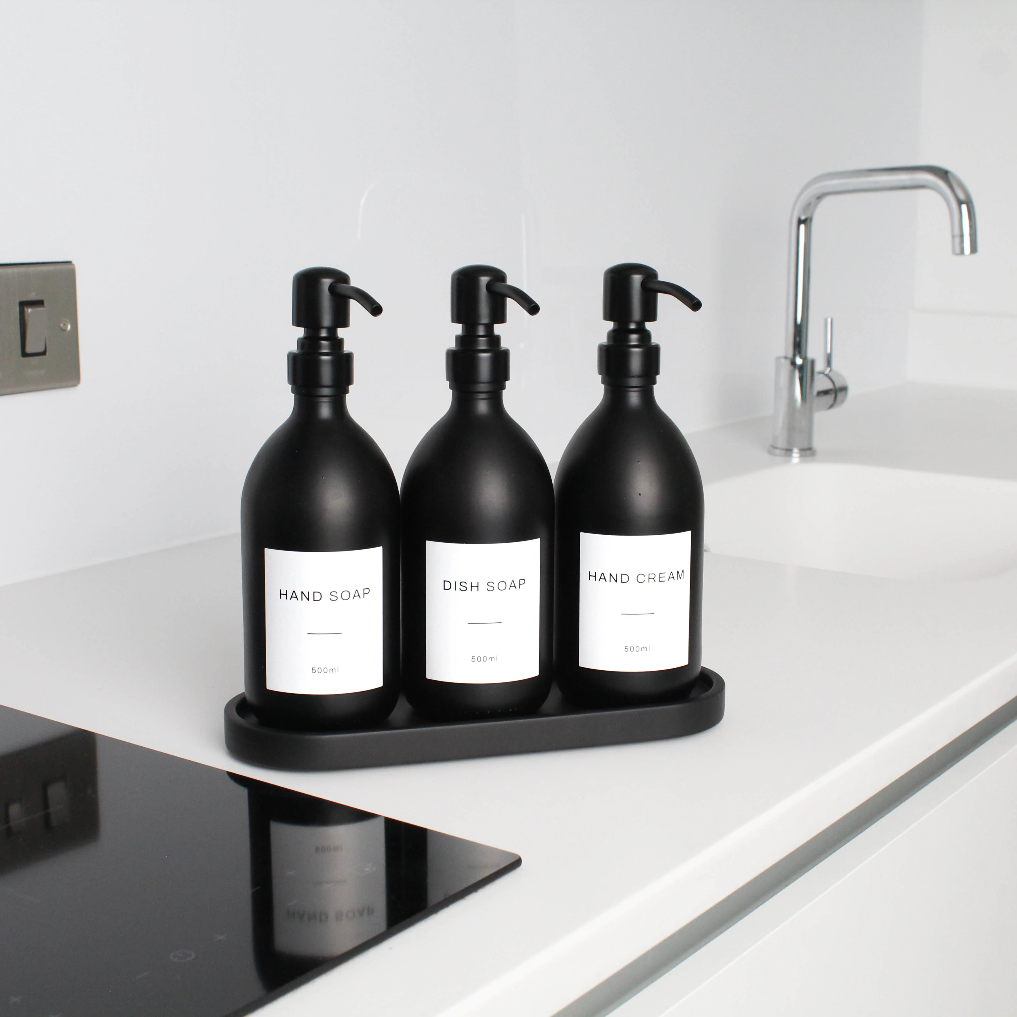 Black Tray & Matte Black Dispenser Triple Set - Image 6