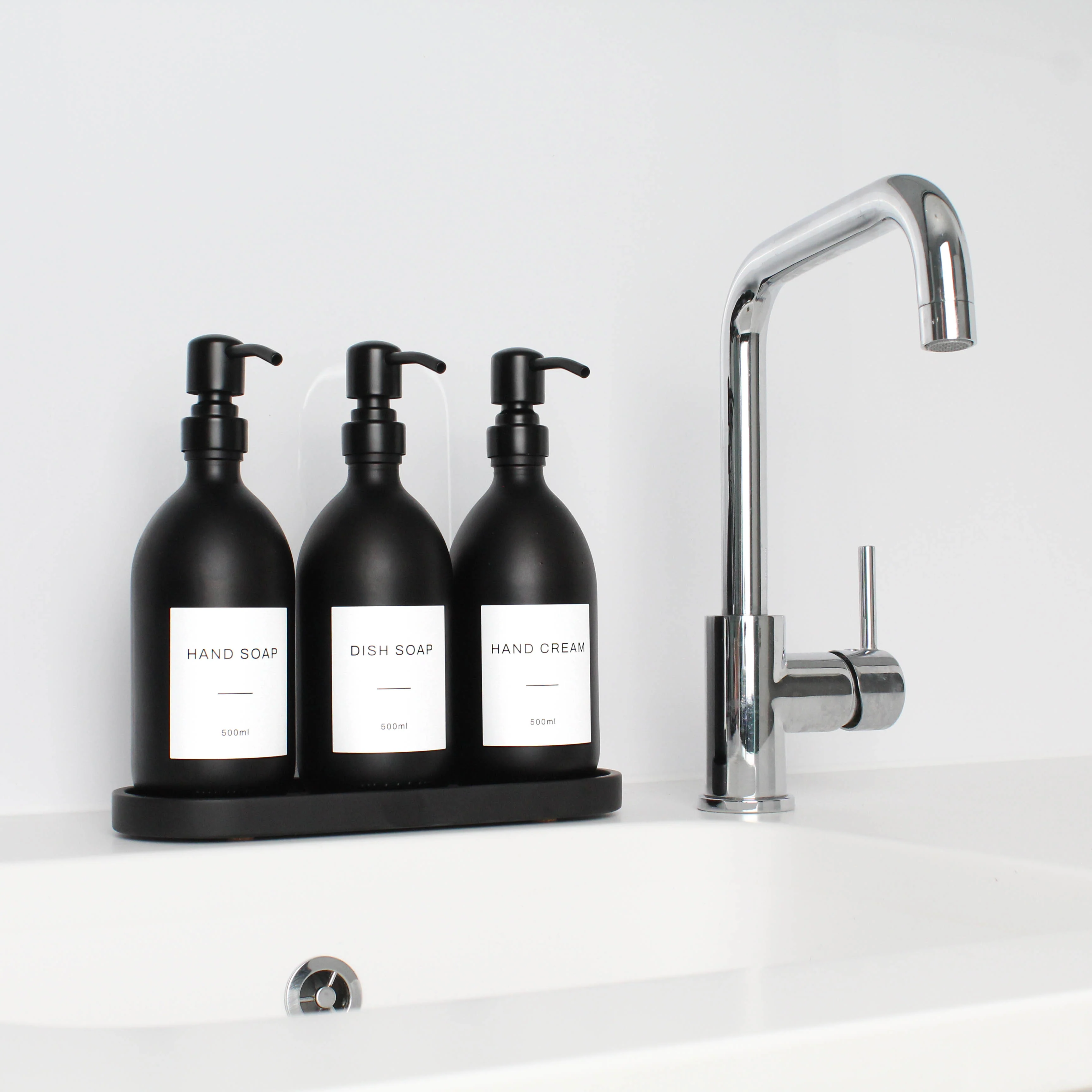 Black Tray & Matte Black Dispenser Triple Set - Image 7