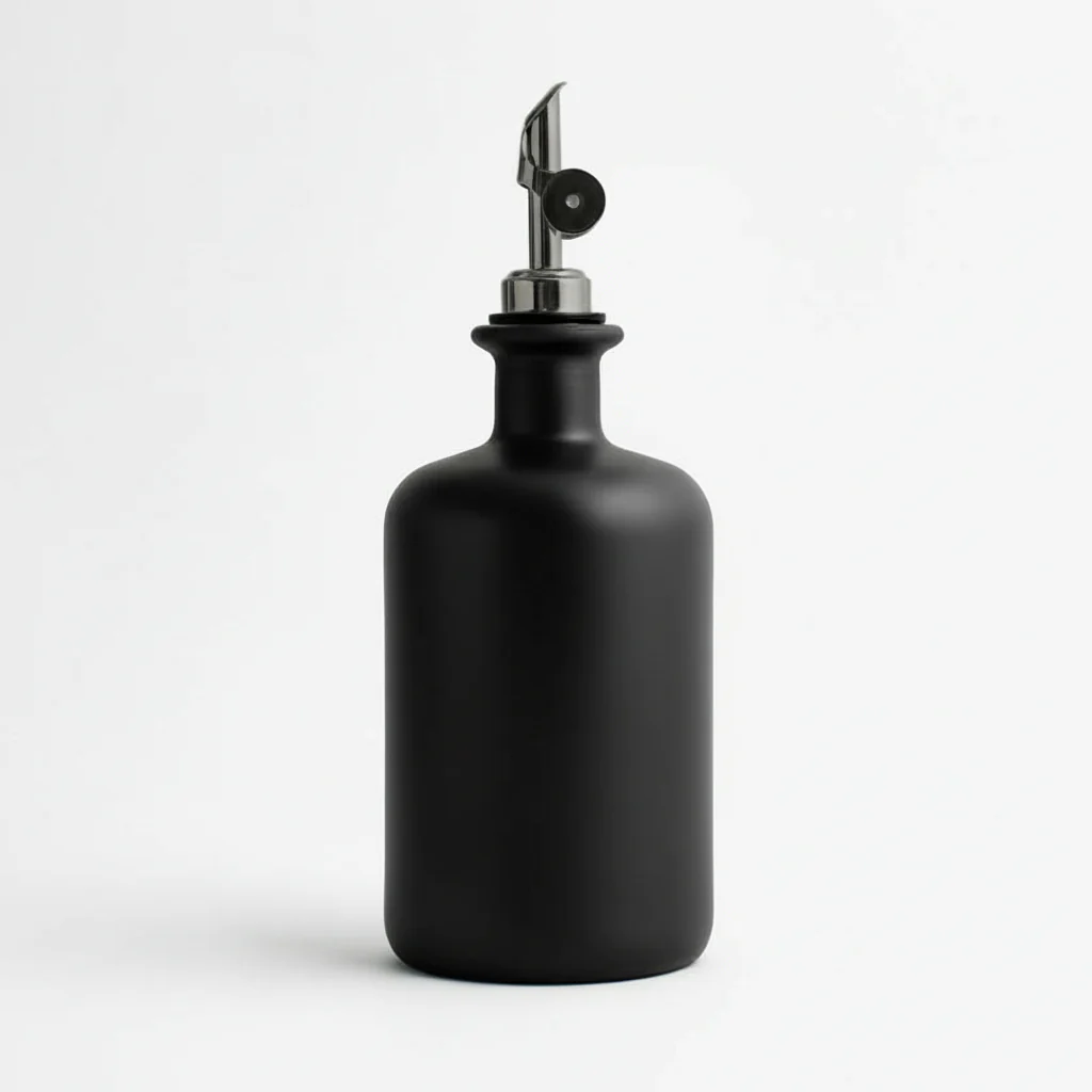 Matte Black Glass Oil Bottle - Wholesale