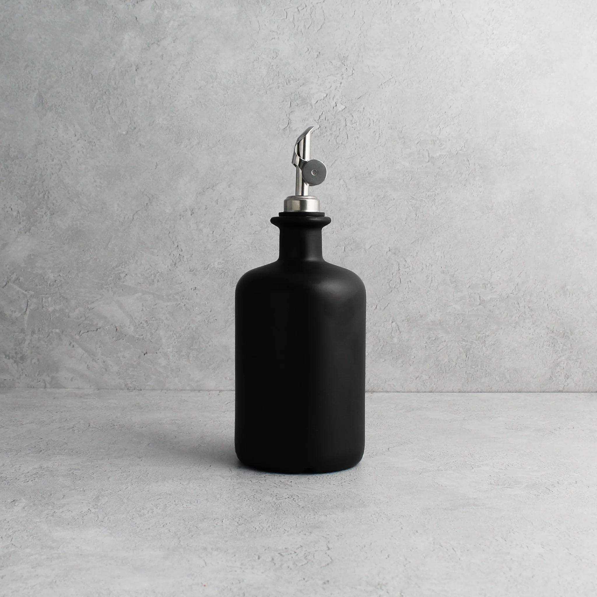 Matte Black Glass Oil Bottle With Label - Image 15