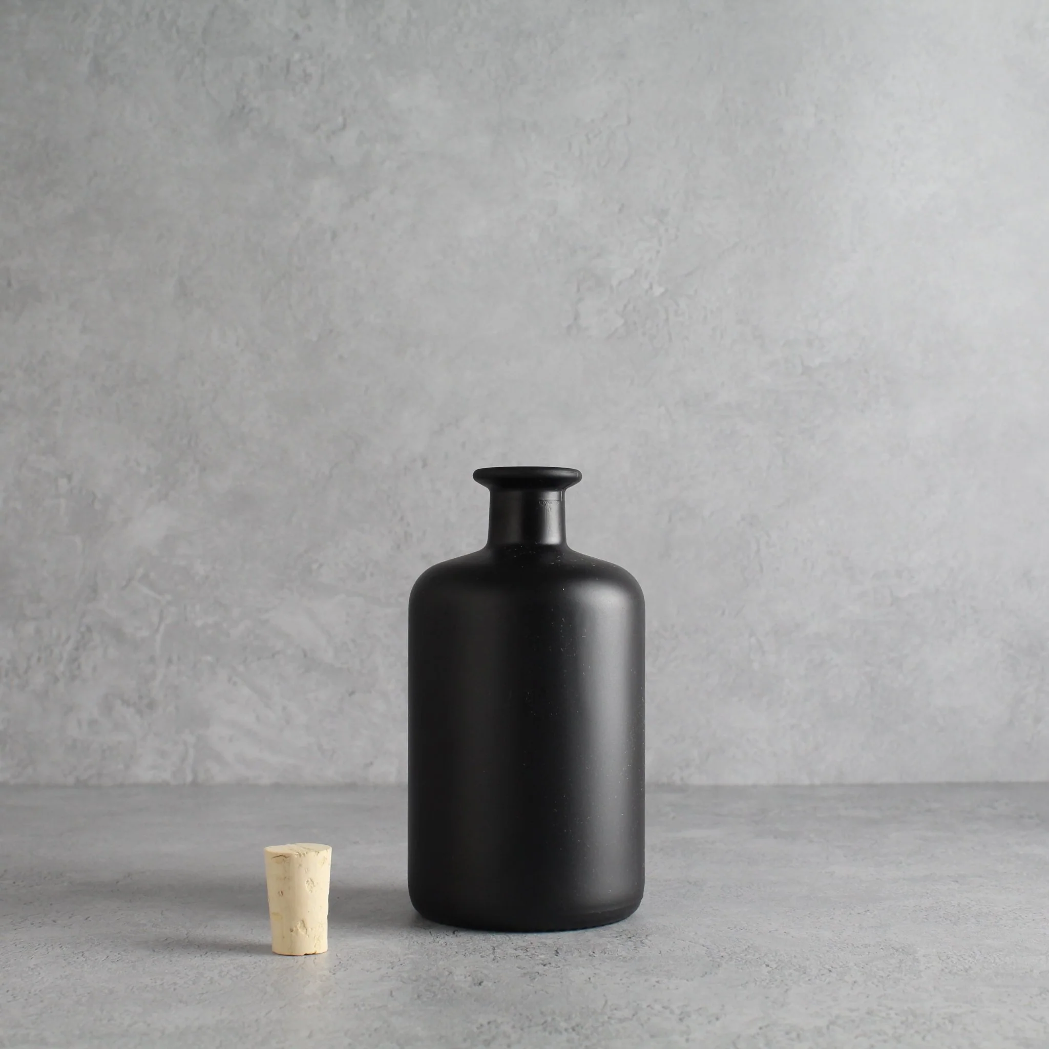 Matte Black Glass Pharmacy Bottle - Image 2