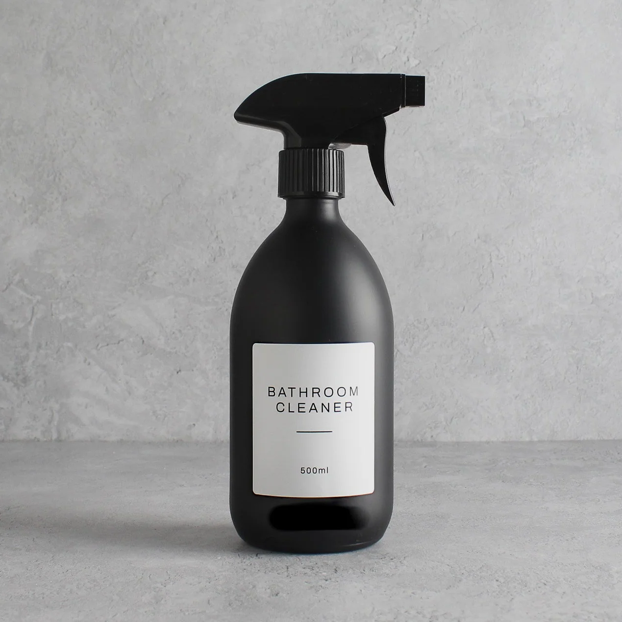Matte Black Glass Spray Bottle With Label