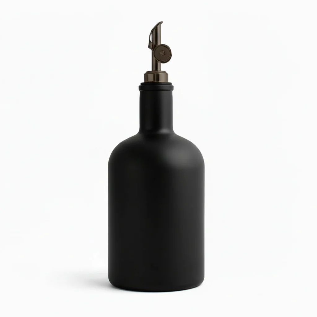 Matte Black Tall Neck Oil Bottle - Wholesale