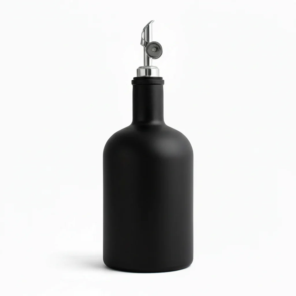 Matte Black Tall Neck Oil Bottle - Wholesale - Image 3