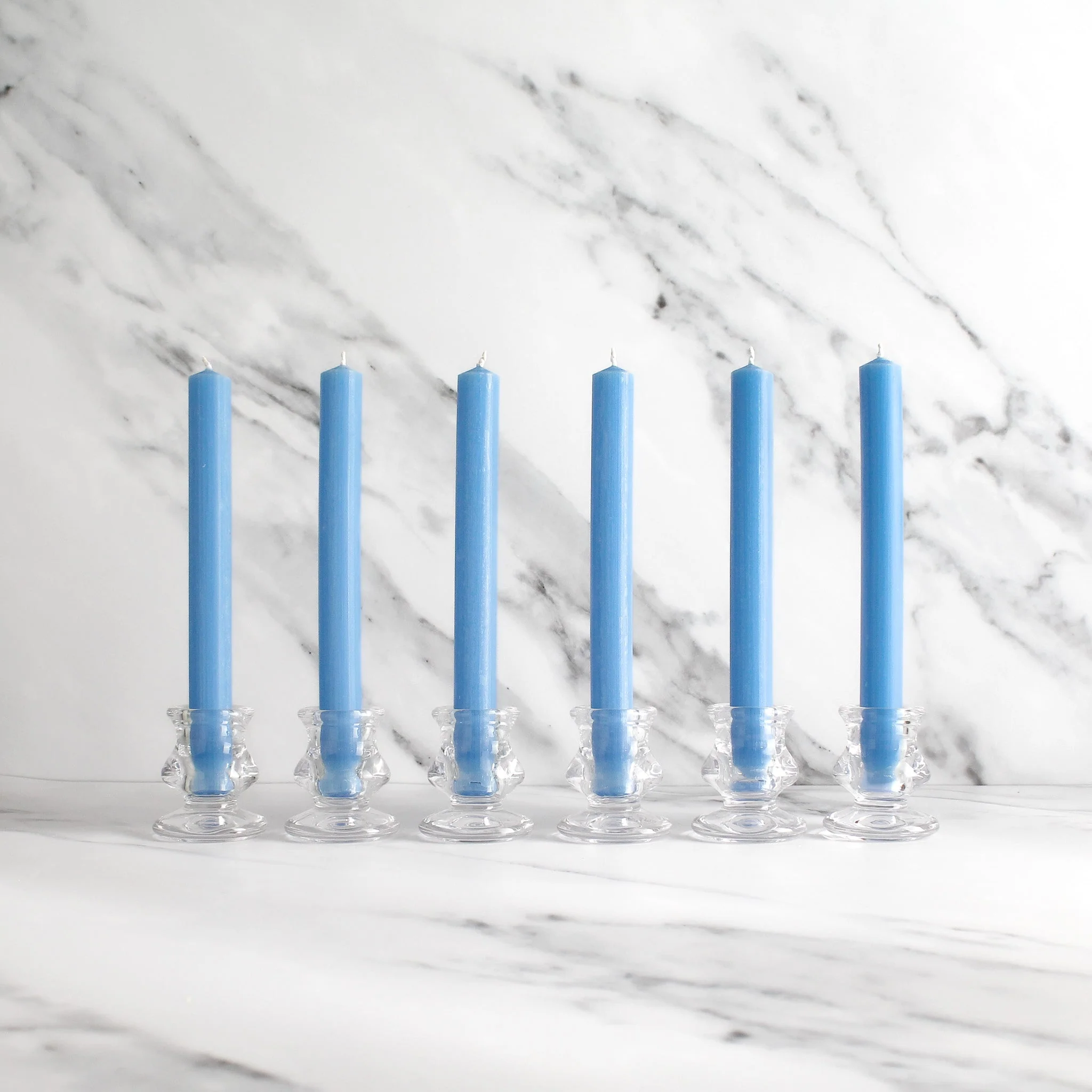 Light Blue Dinner Candles Pack Of 6 - Image 3