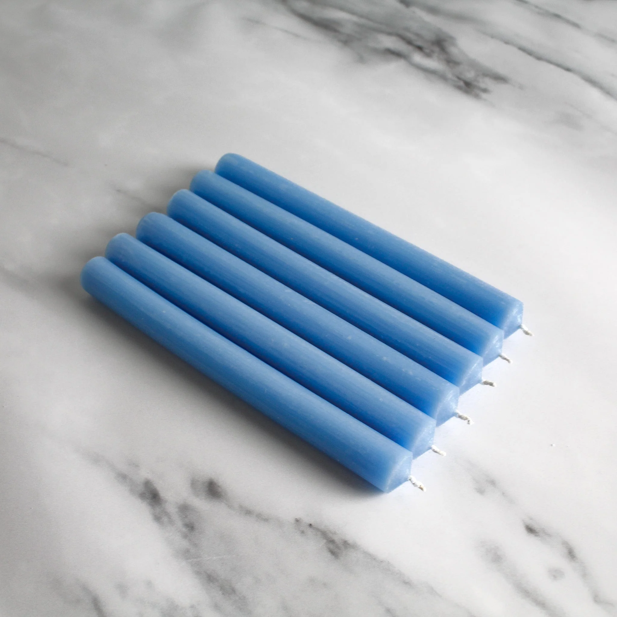 Light Blue Dinner Candles Pack Of 6 - Image 4