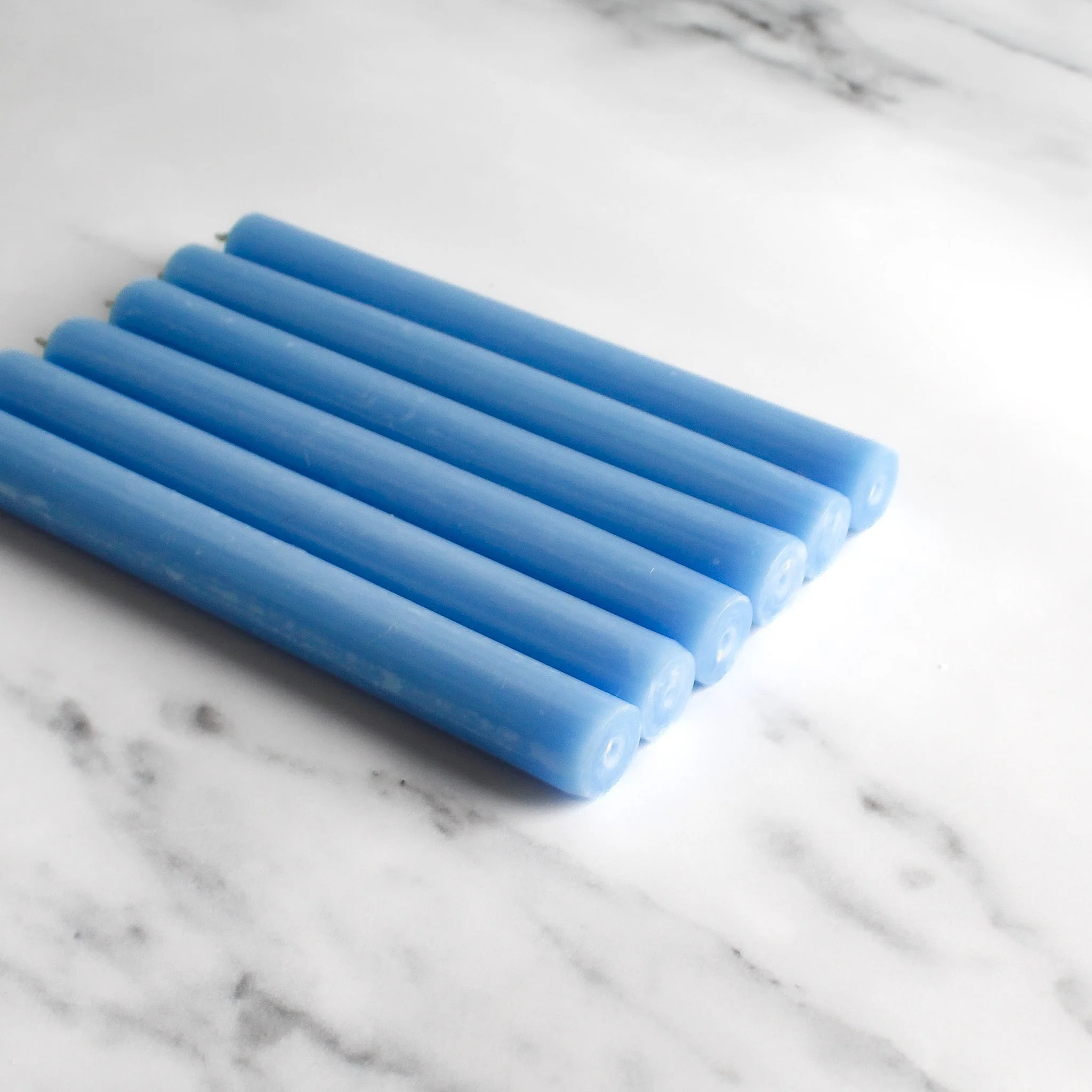 Light Blue Dinner Candles Pack Of 6 - Image 5