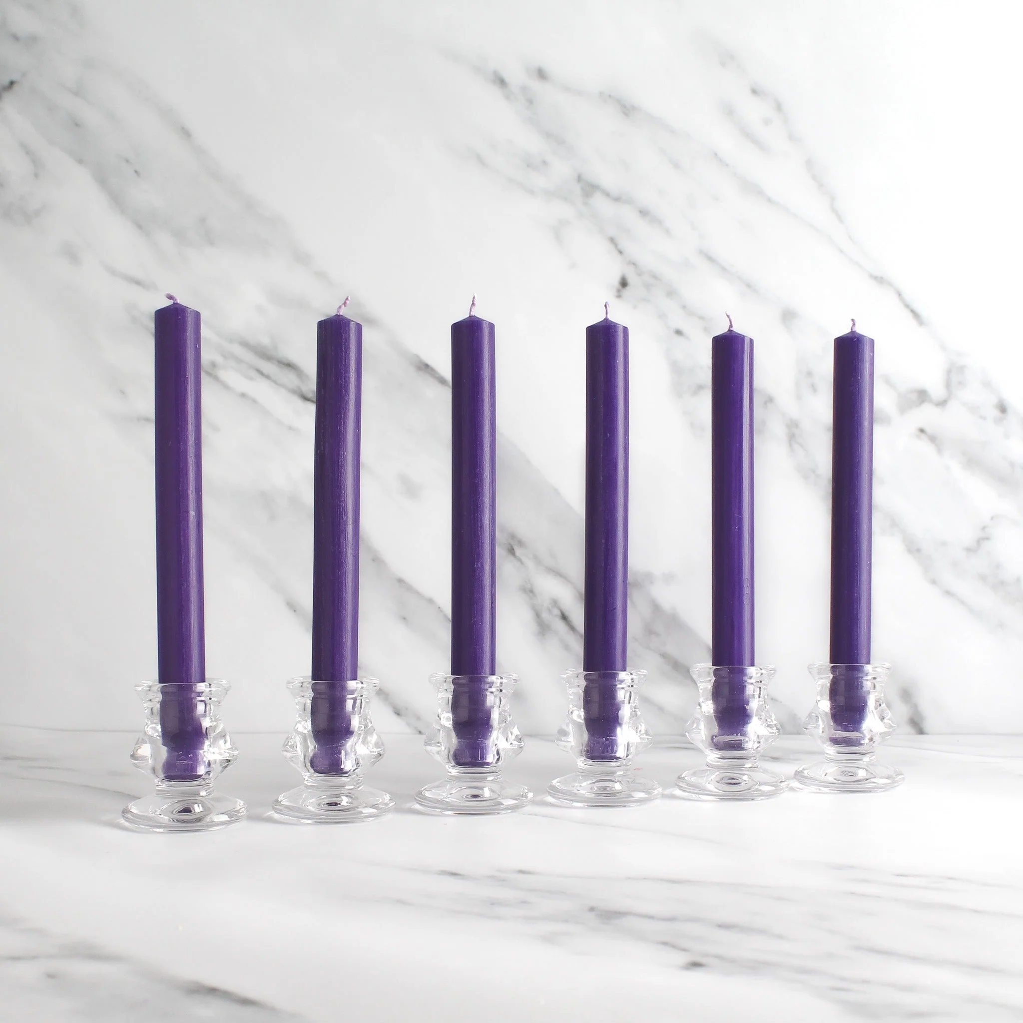 Purple Dinner Candles Pack Of 6 - Image 3