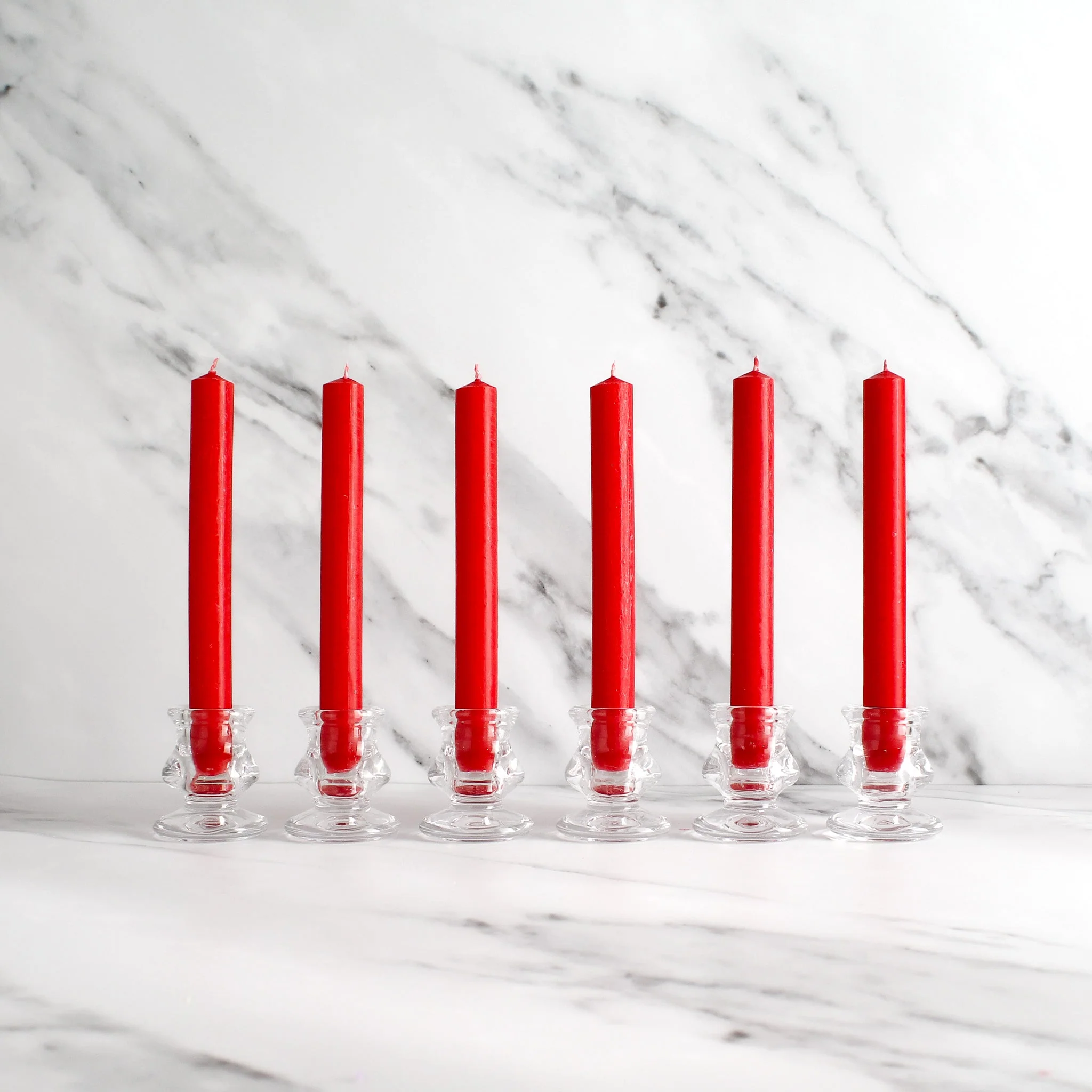 Red Dinner Candles Pack Of 6 - Image 3