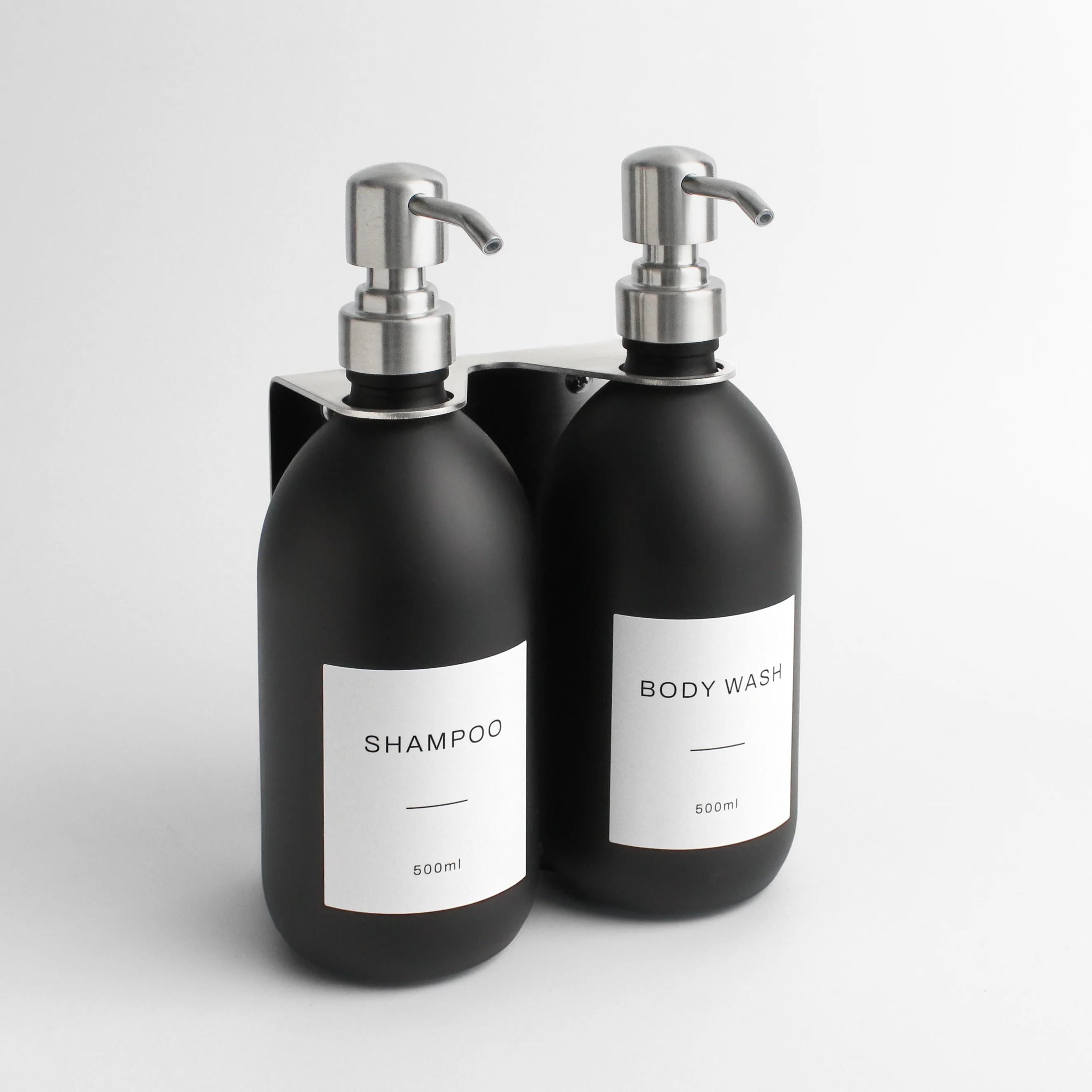 Silver Wall Bracket & Matte Black Dispenser Set - Image 4