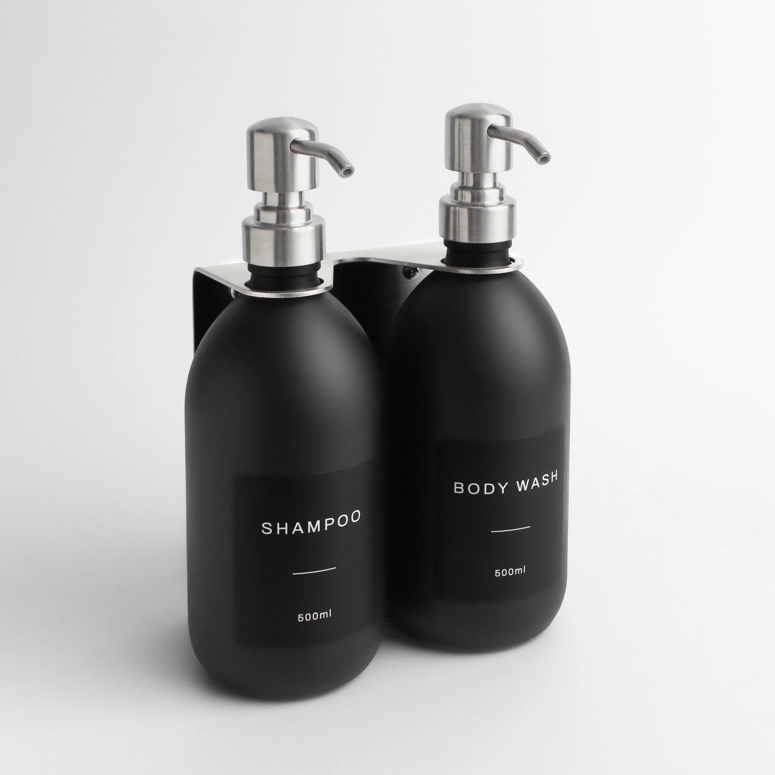 Silver Wall Bracket & Matte Black Dispenser Set - Image 5