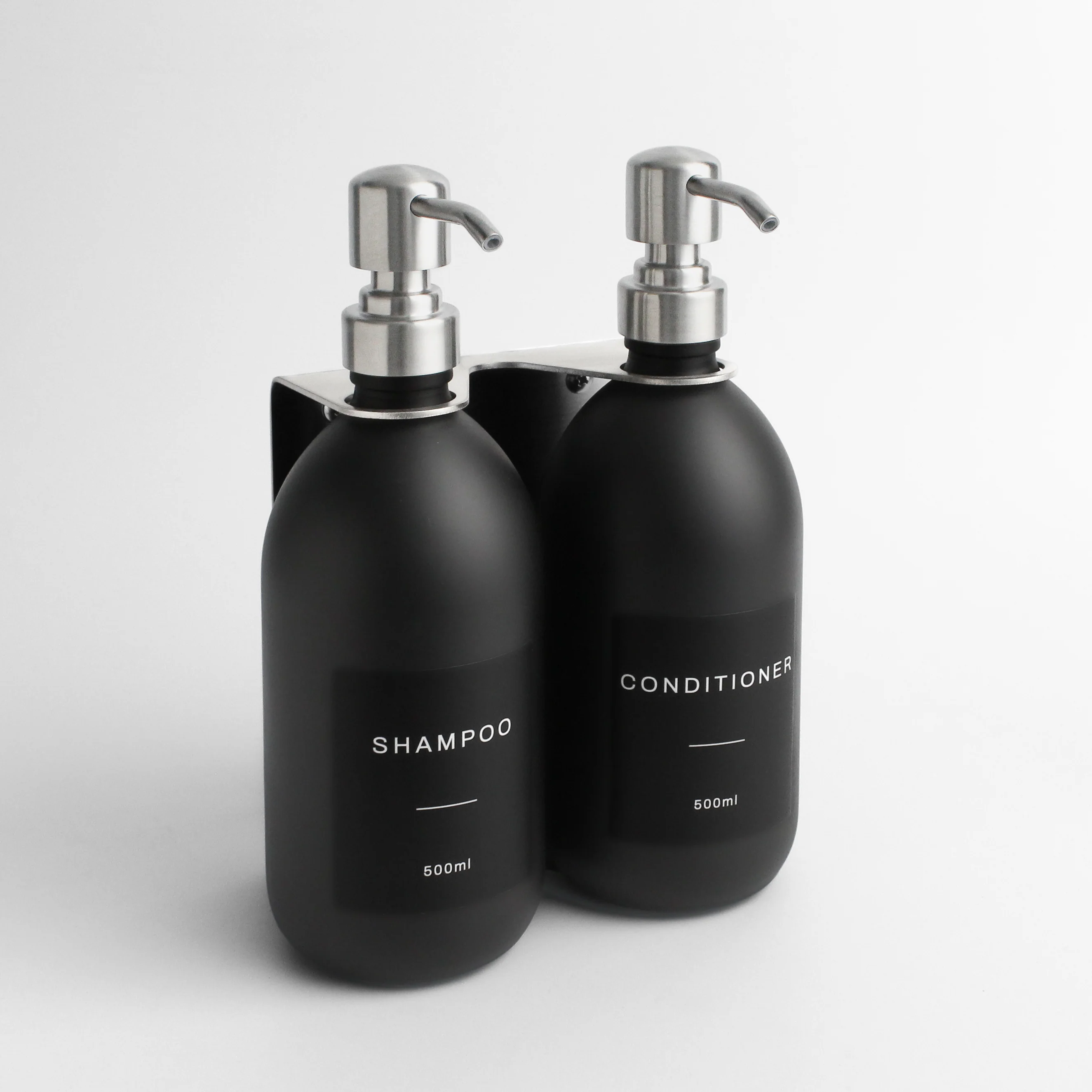 Silver Wall Bracket & Matte Black Dispenser Set - Image 6