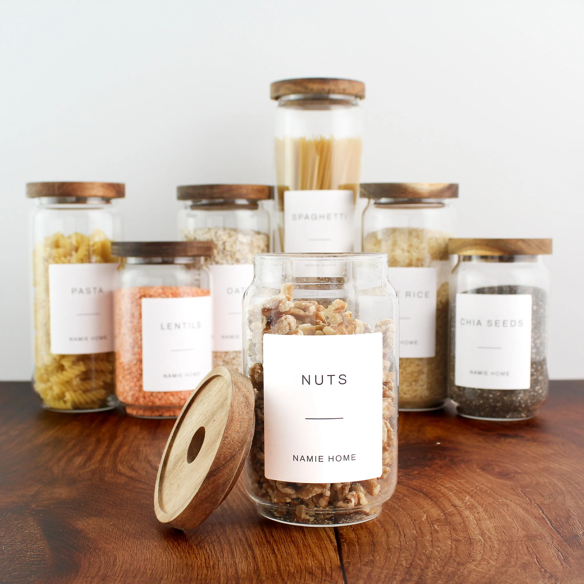 Glass Storage Jar With Acacia Lid For Pantry - Image 10