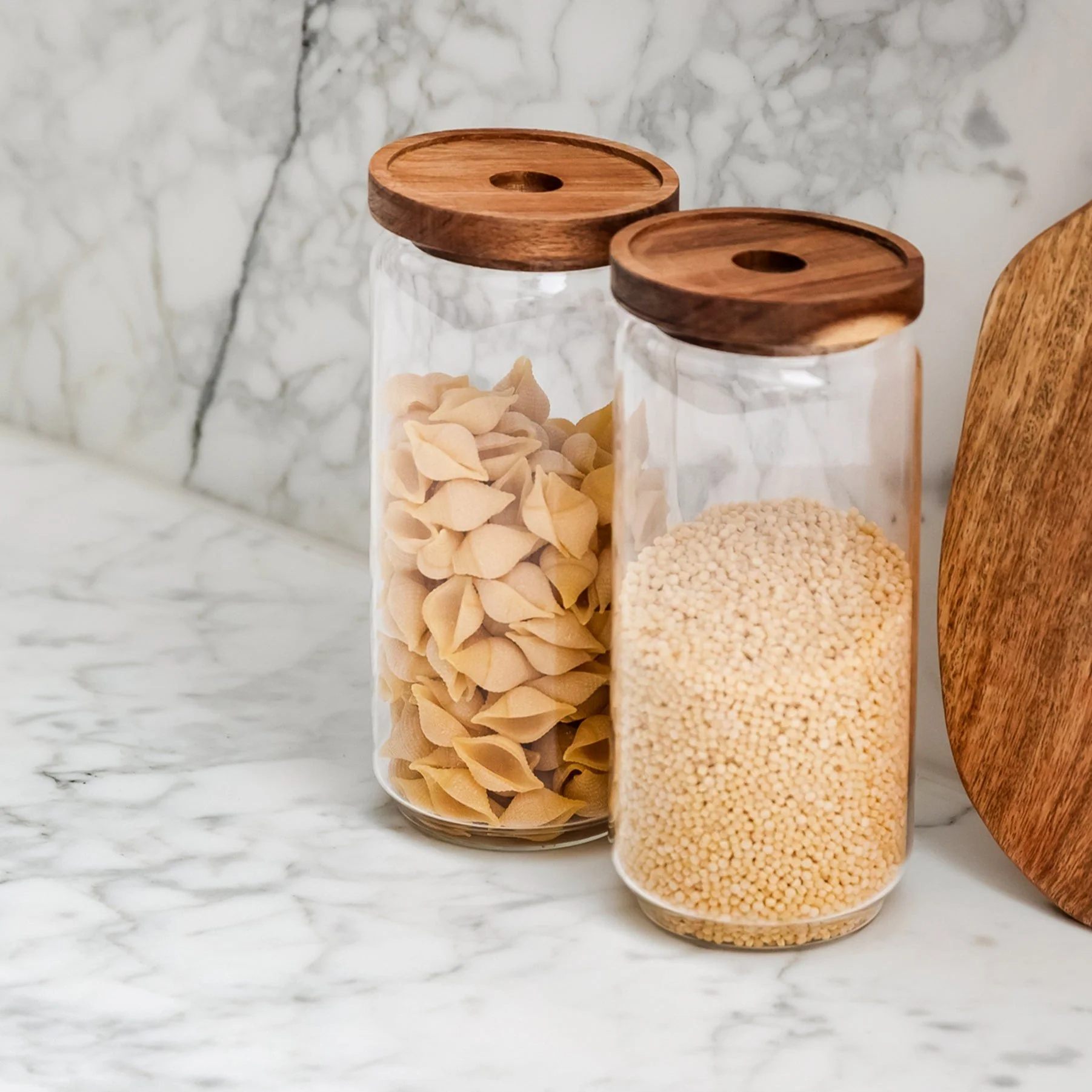 Glass Storage Jar With Acacia Lid For Pantry - Image 2